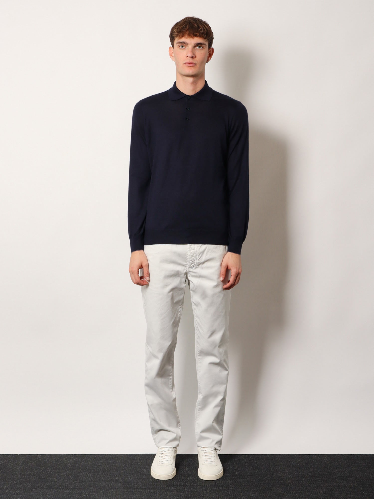 Brunello Cucinelli Men Cashmere And Cotton Polo Shirt BRUNELLO CUCINELLI