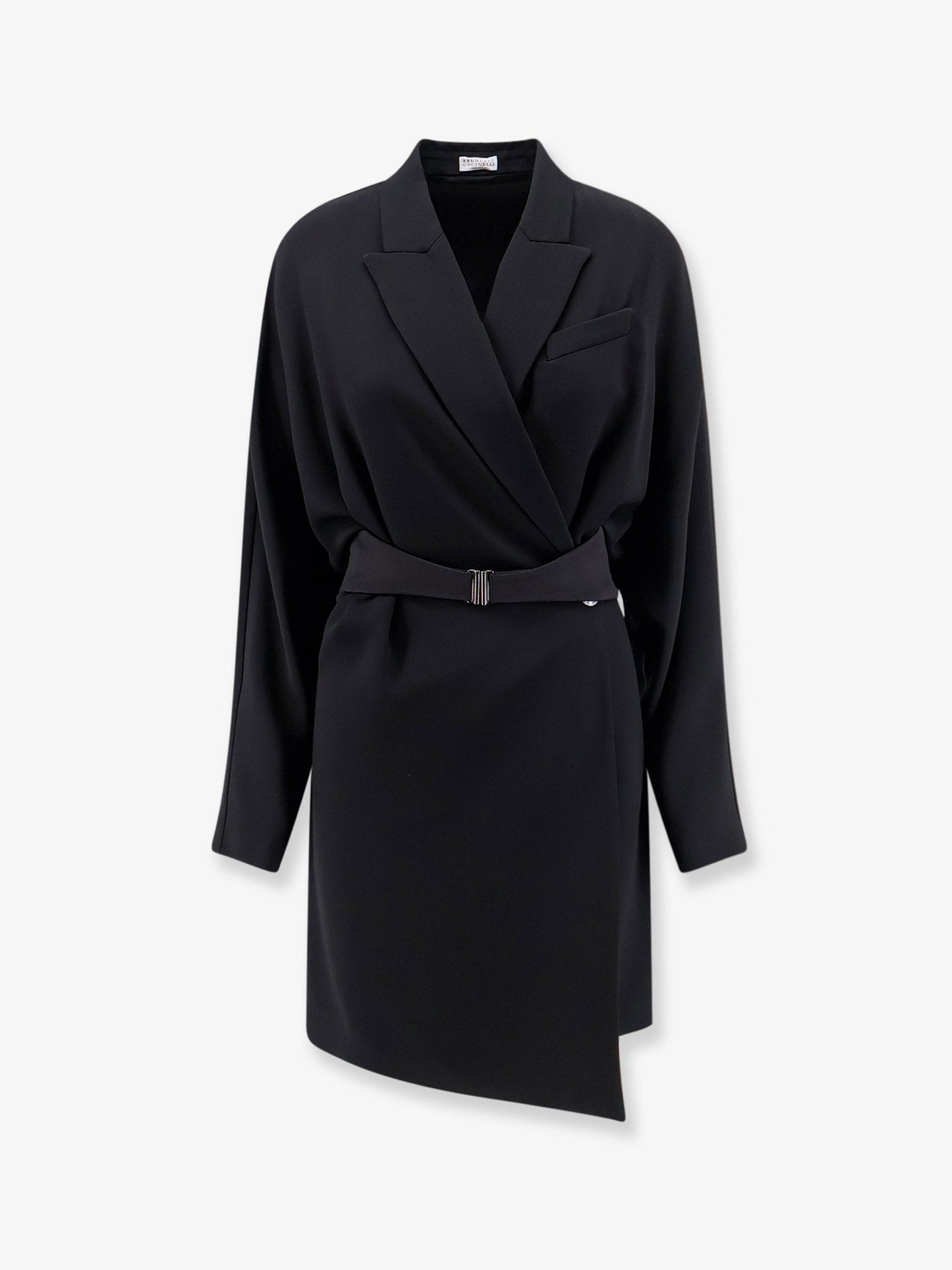 Brunello Cucinelli Women Chemisier Dress With Tuxedo-Style Band BRUNELLO CUCINELLI