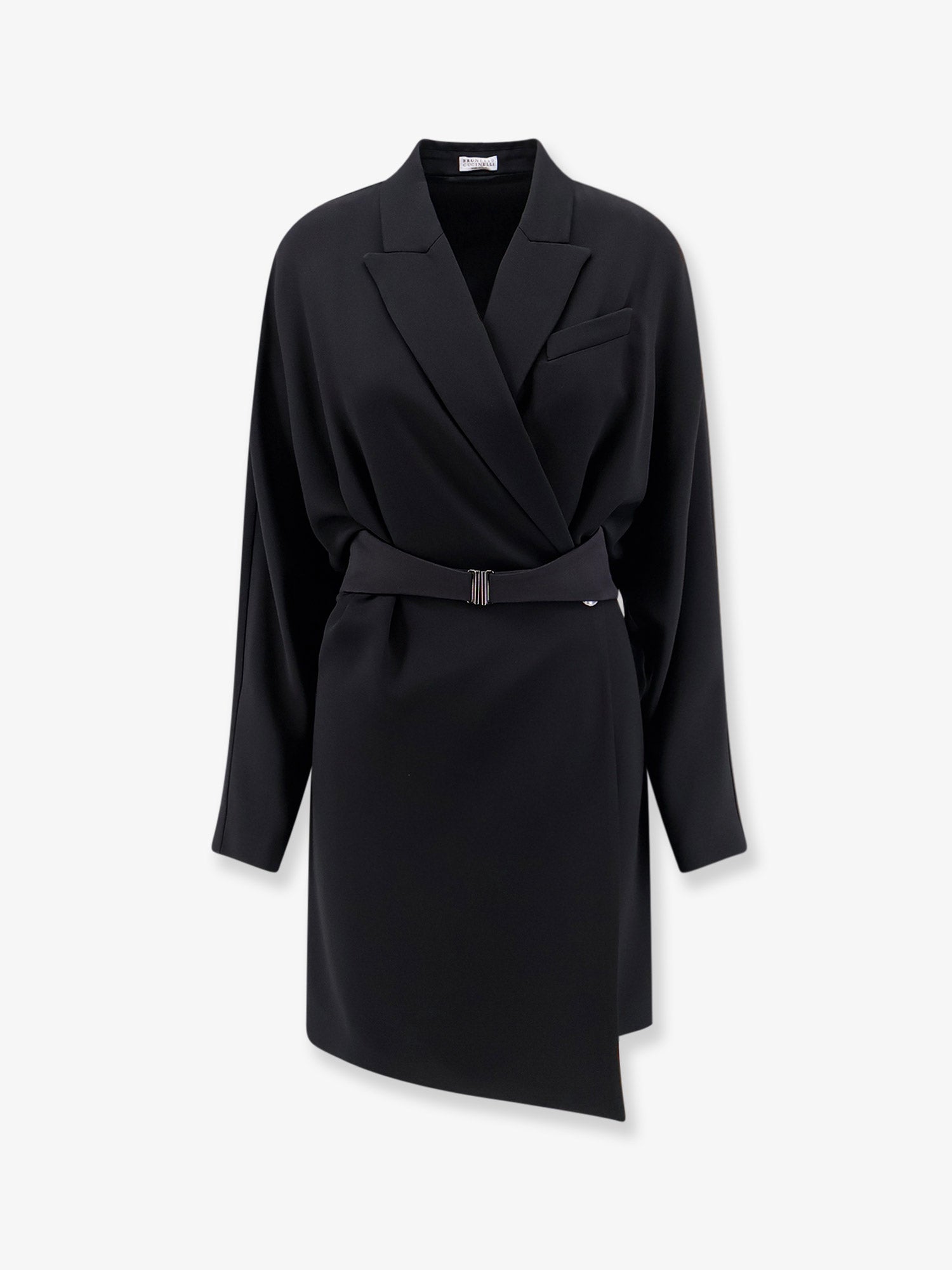 Brunello Cucinelli Women Chemisier Dress With Tuxedo-Style Band BRUNELLO CUCINELLI