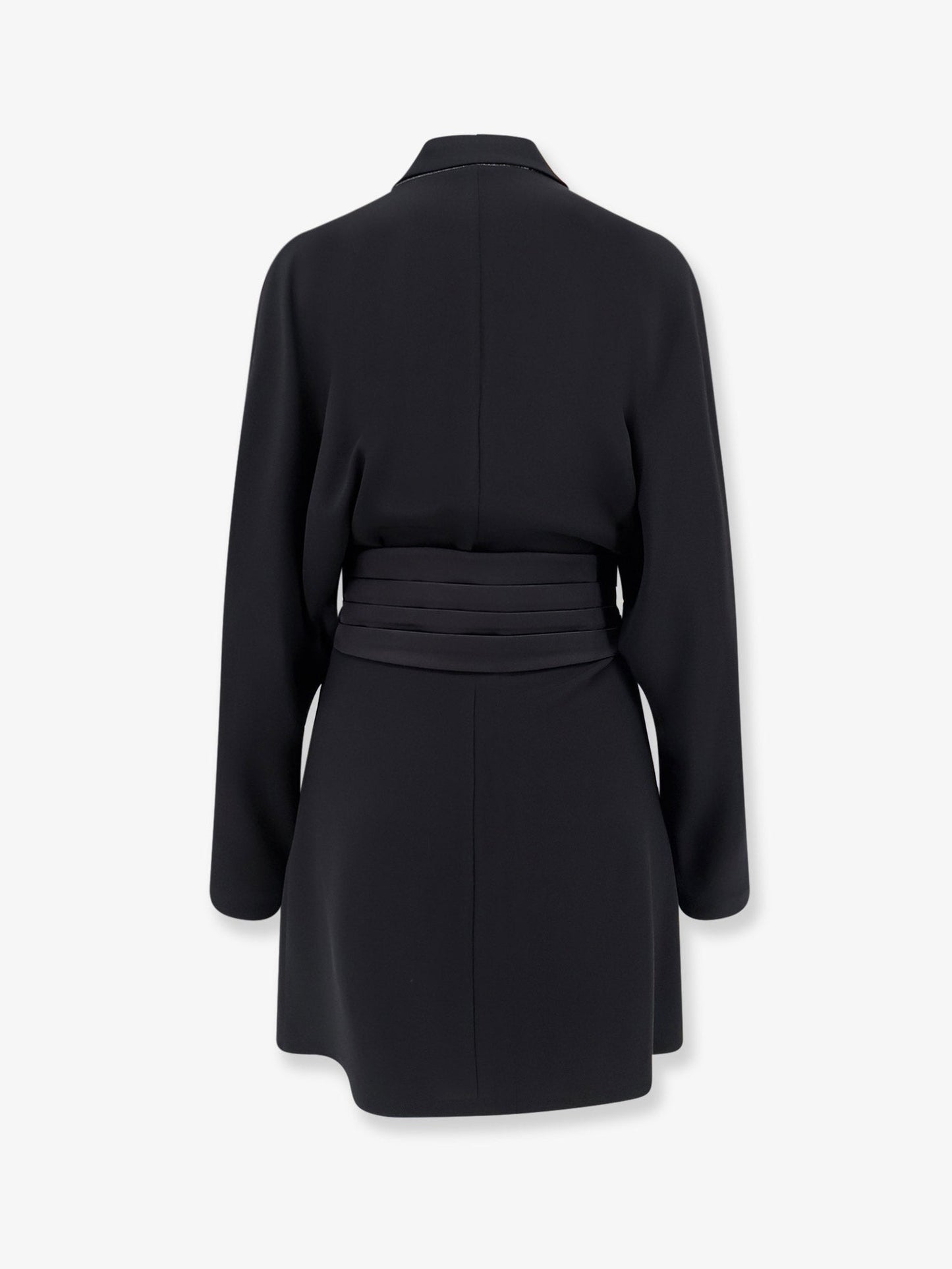 Brunello Cucinelli Women Chemisier Dress With Tuxedo-Style Band BRUNELLO CUCINELLI