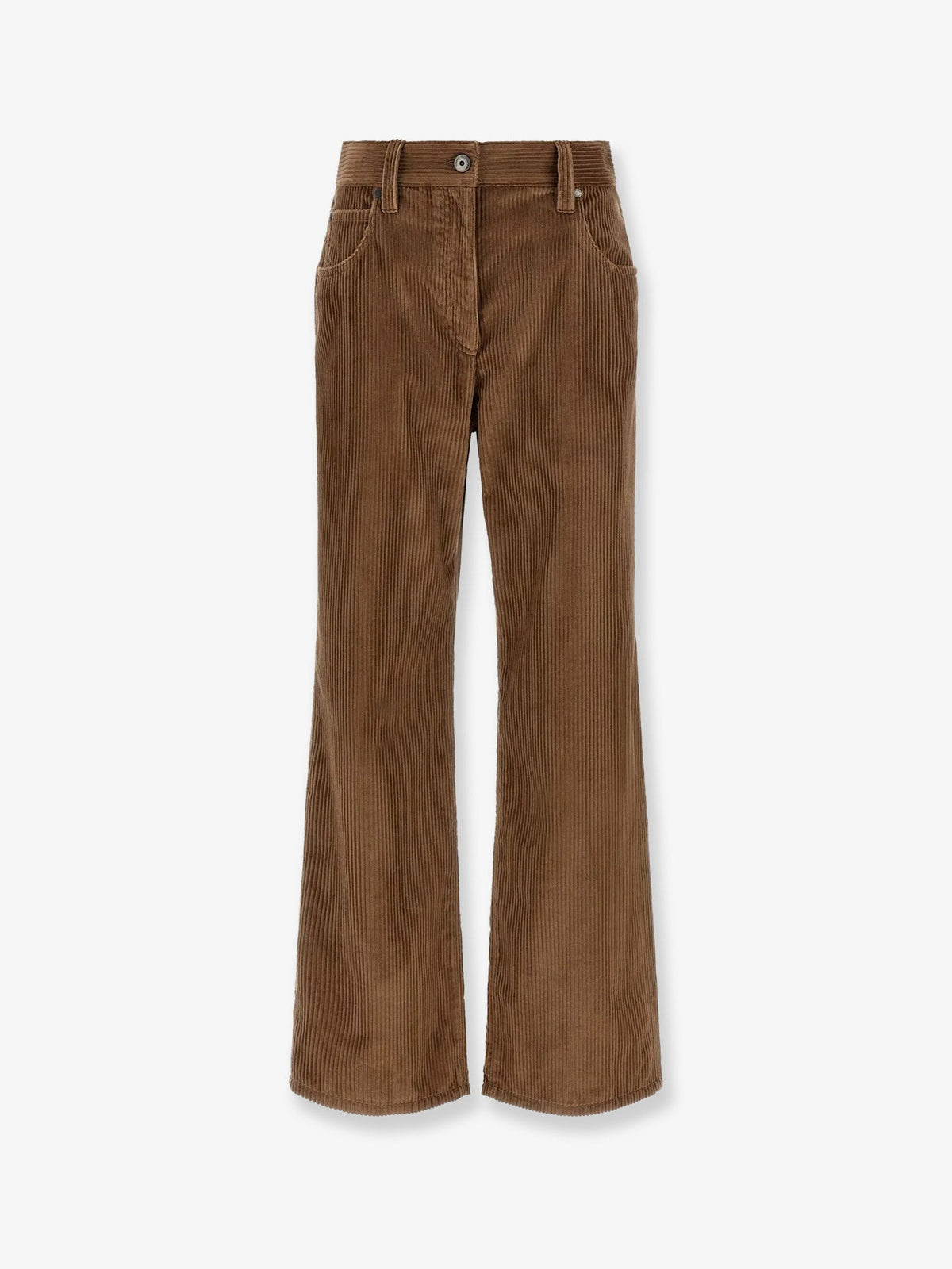 Brunello Cucinelli Women Corduroy Trousers With Monili Detail BRUNELLO CUCINELLI
