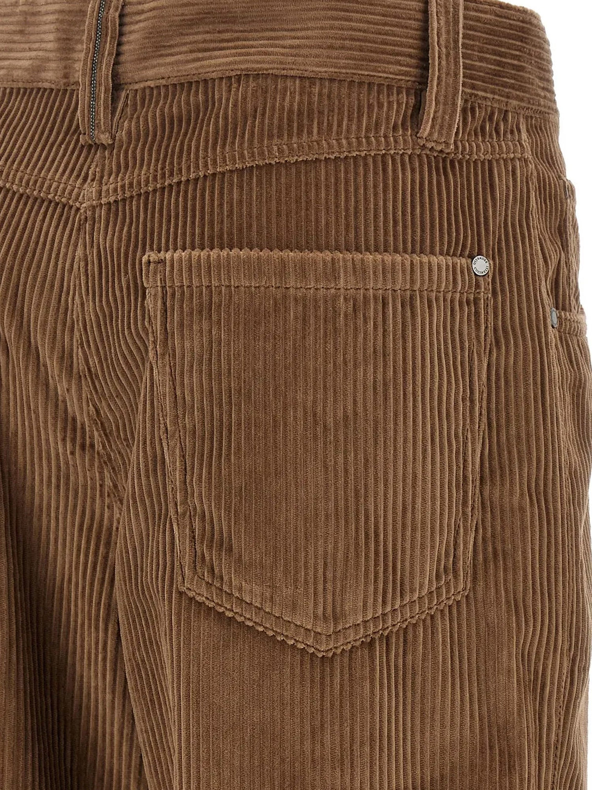 Brunello Cucinelli Women Corduroy Trousers With Monili Detail BRUNELLO CUCINELLI