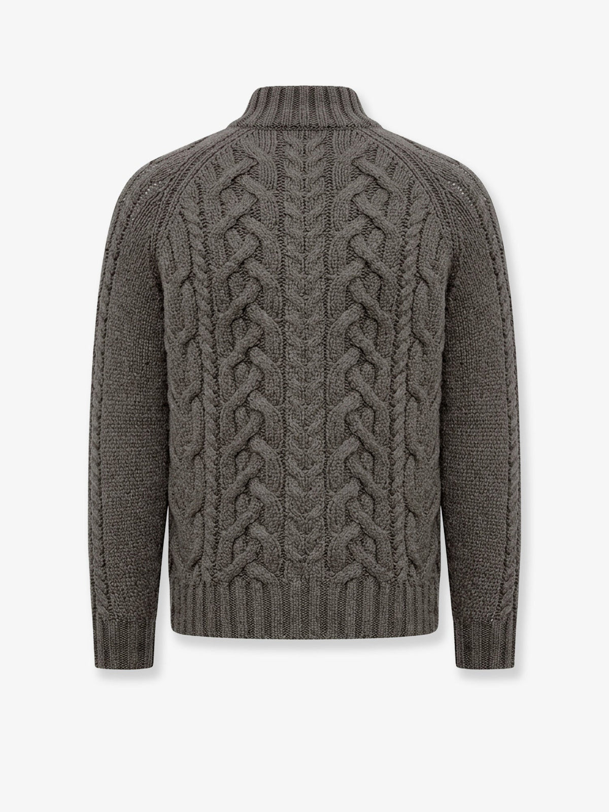 Brunello Cucinelli Men Cable Knit Cardigan With Zip In Cashmere BRUNELLO CUCINELLI
