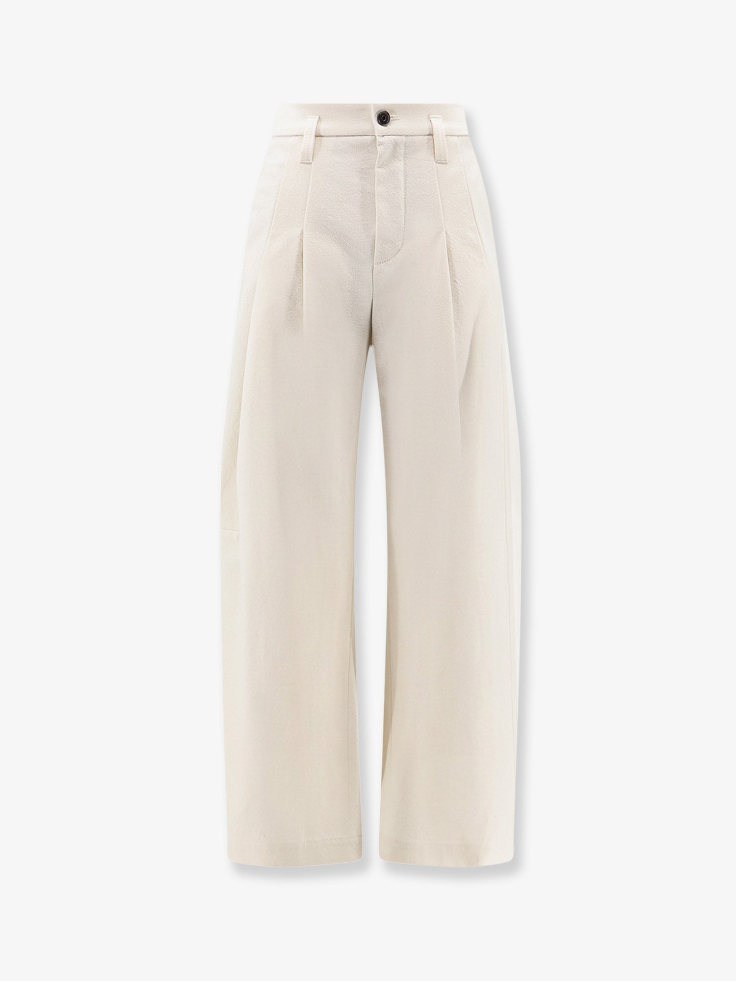 Brunello Cucinelli Women Baggy Wrinkled Wool And Cotton Trousers BRUNELLO CUCINELLI