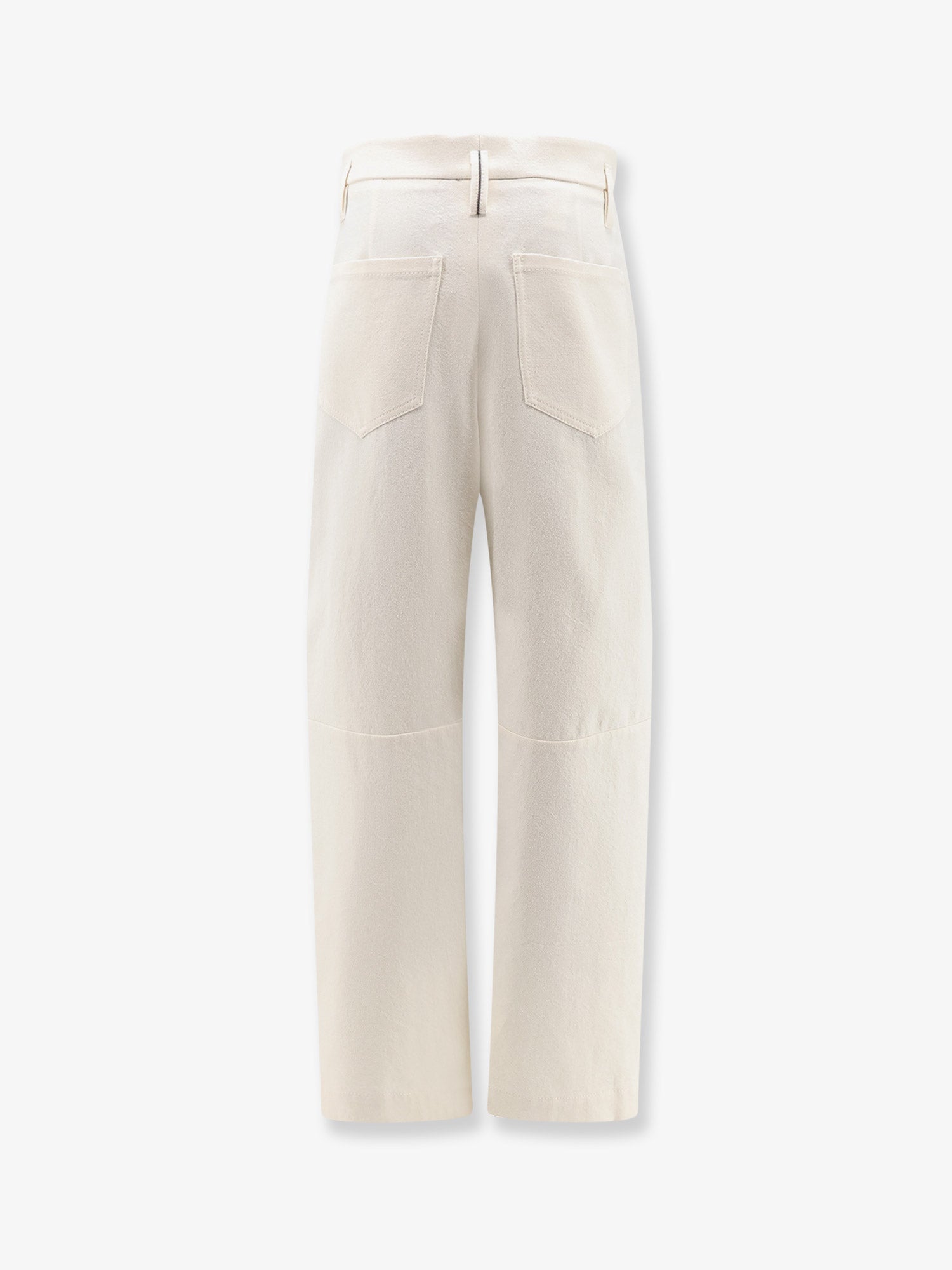 Brunello Cucinelli Women Baggy Wrinkled Wool And Cotton Trousers BRUNELLO CUCINELLI