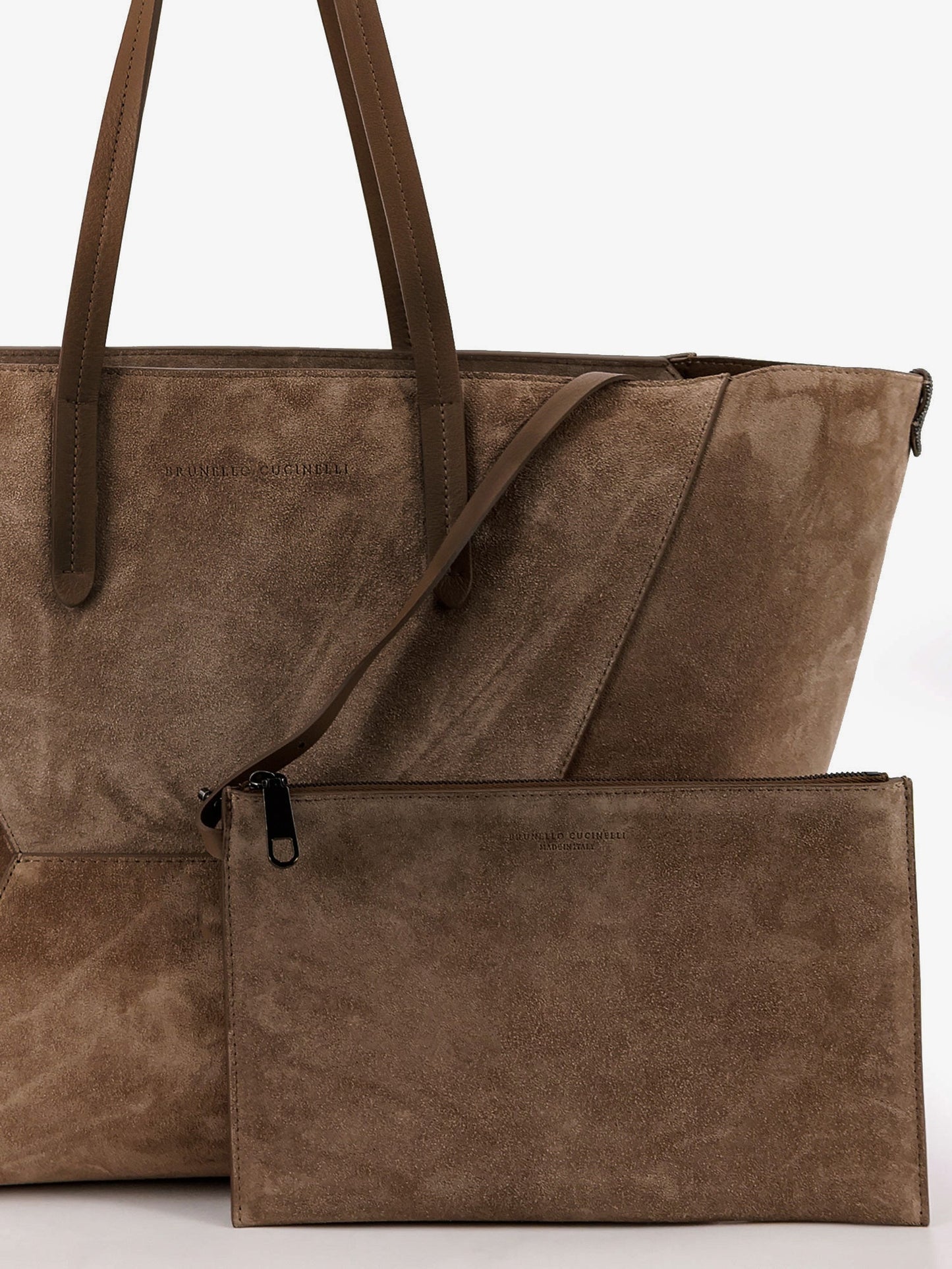 Brunello Cucinelli Women Bc Duo Suede Shoulder Bag With Engraved Logo BRUNELLO CUCINELLI