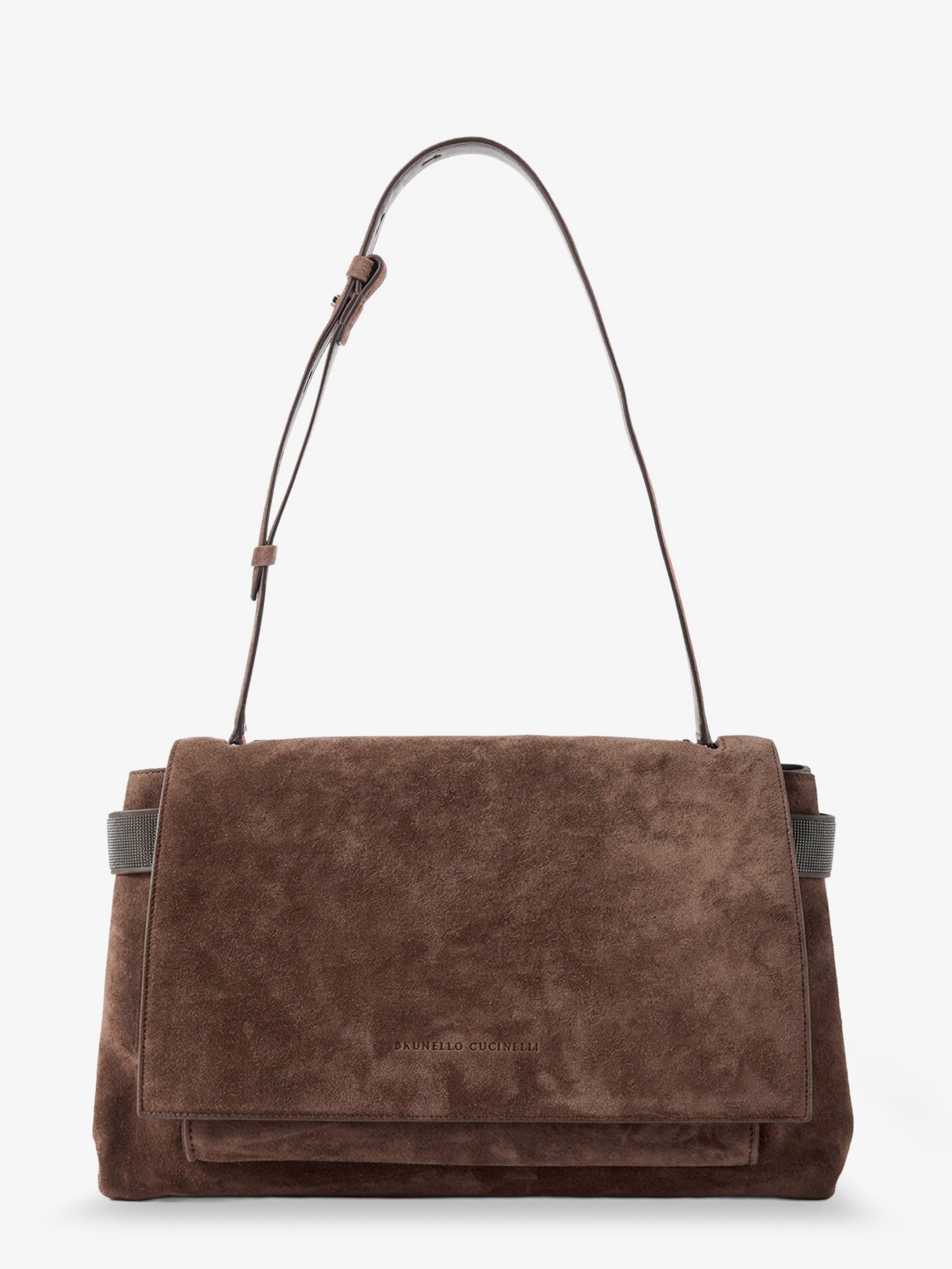 Brunello Cucinelli Women Suede Crossbody Bag With Monili Details BRUNELLO CUCINELLI