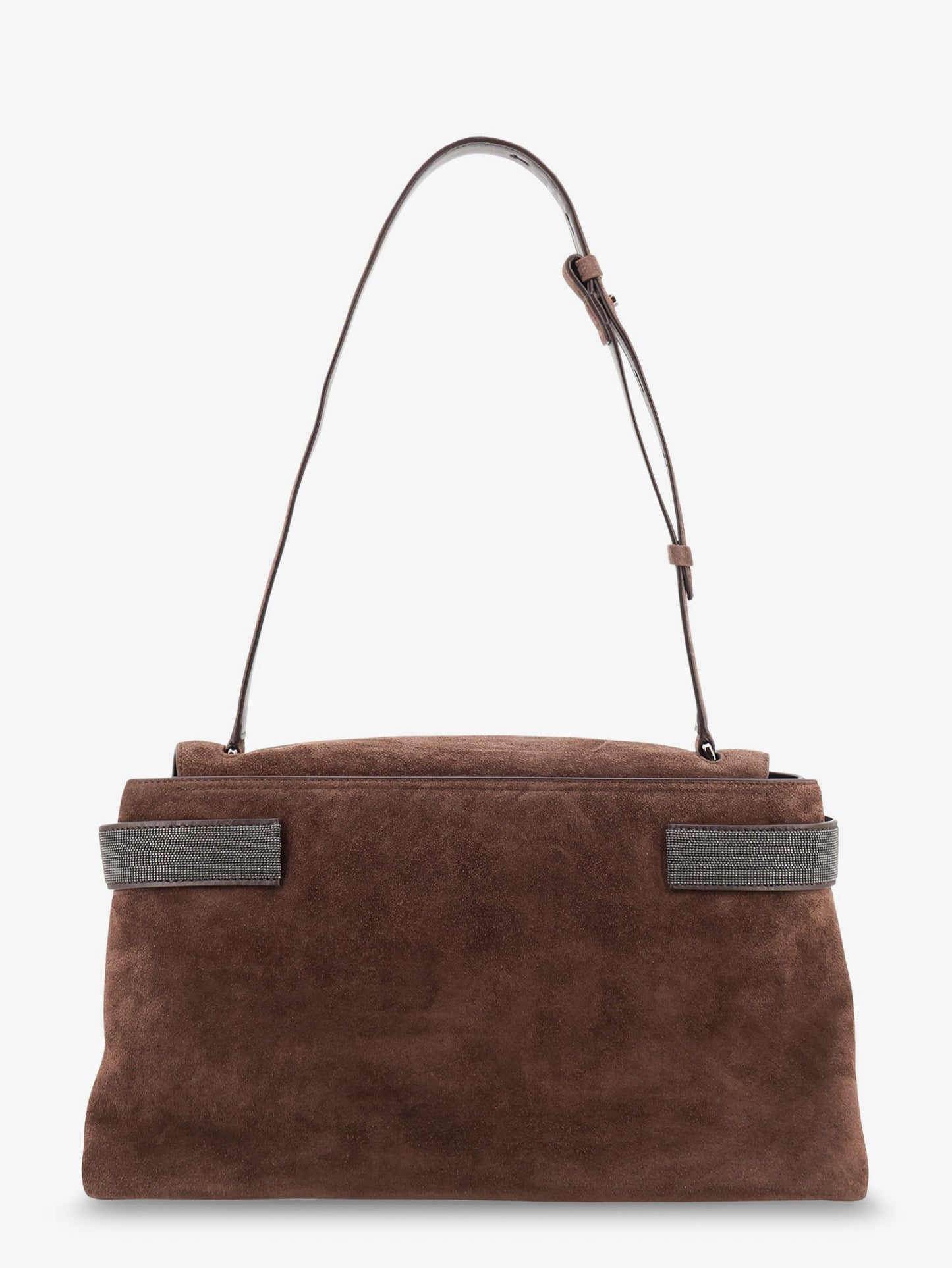 Brunello Cucinelli Women Suede Crossbody Bag With Monili Details BRUNELLO CUCINELLI