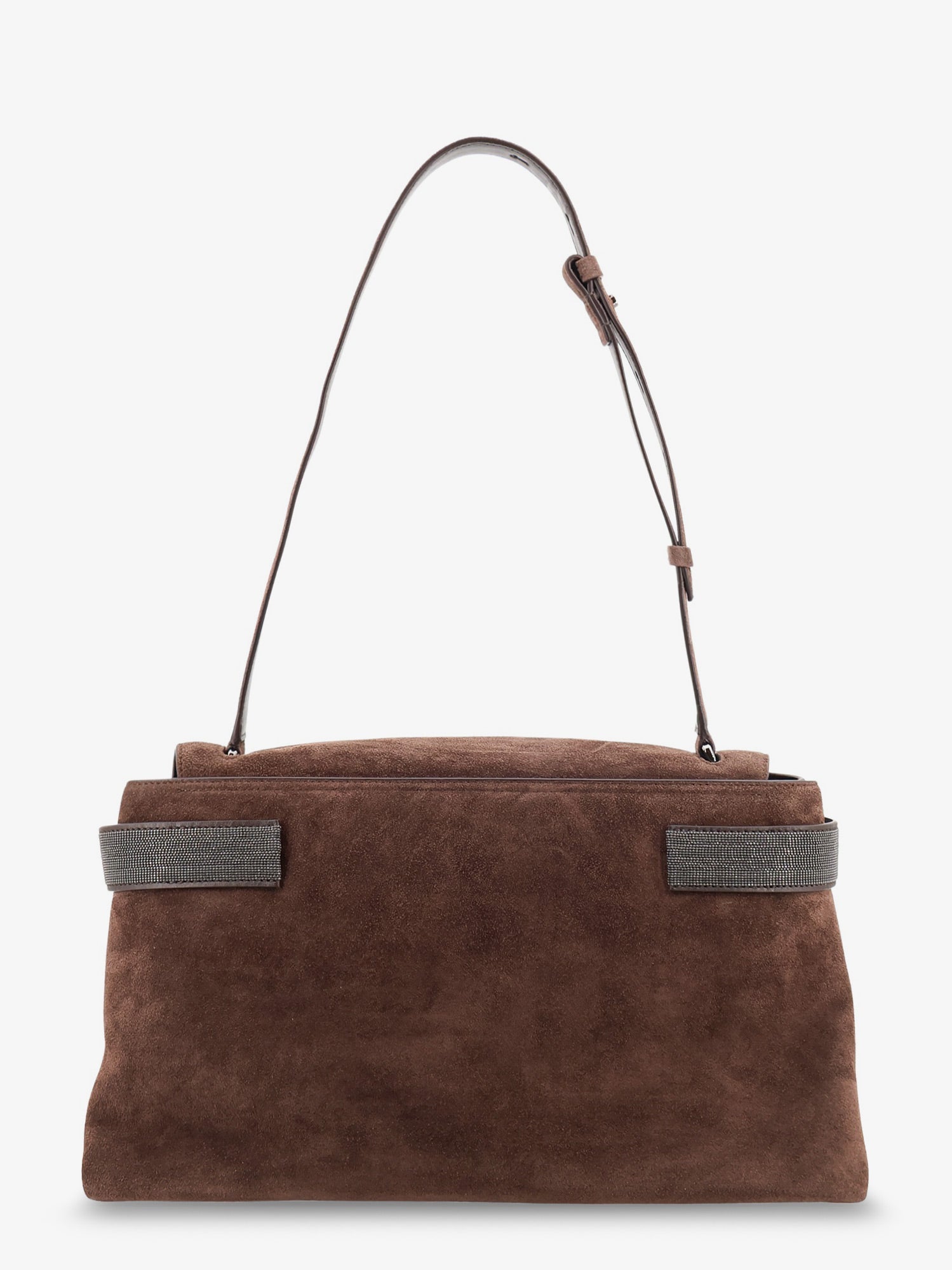 Brunello Cucinelli Women Suede Crossbody Bag With Monili Details BRUNELLO CUCINELLI