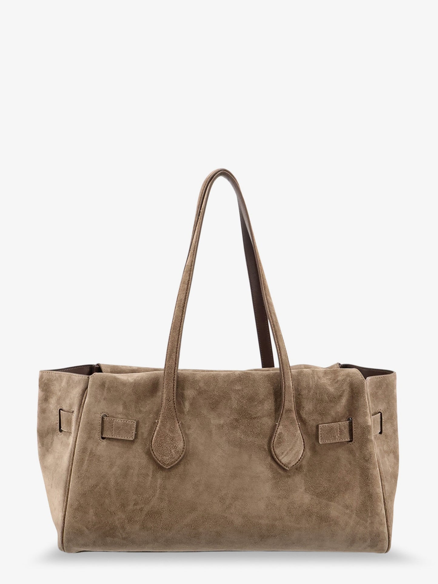 Brunello Cucinelli Women Suede Shoulder Bag With Logo Padlock Detail BRUNELLO CUCINELLI