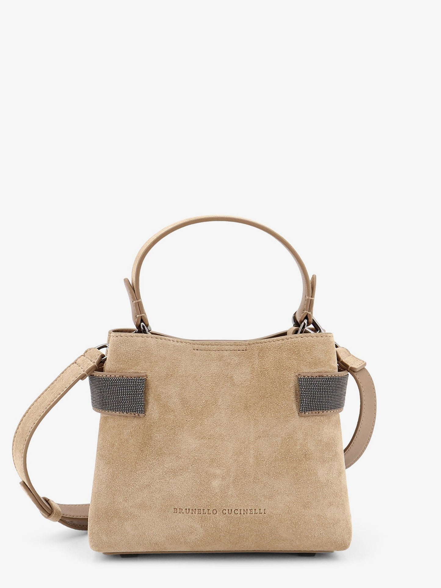 Brunello Cucinelli Women Suede Shoulder Bag With Monili Detail BRUNELLO CUCINELLI