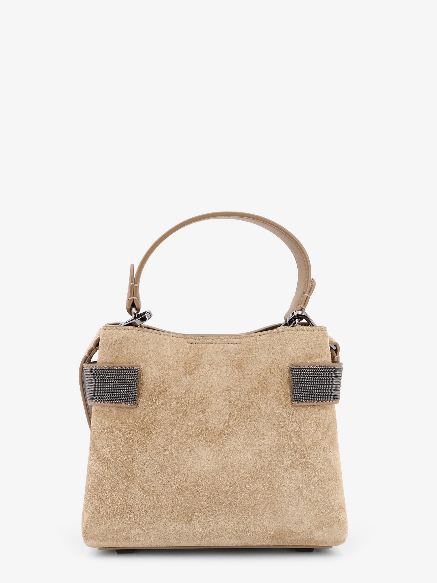 Brunello Cucinelli Women Suede Shoulder Bag With Monili Detail BRUNELLO CUCINELLI