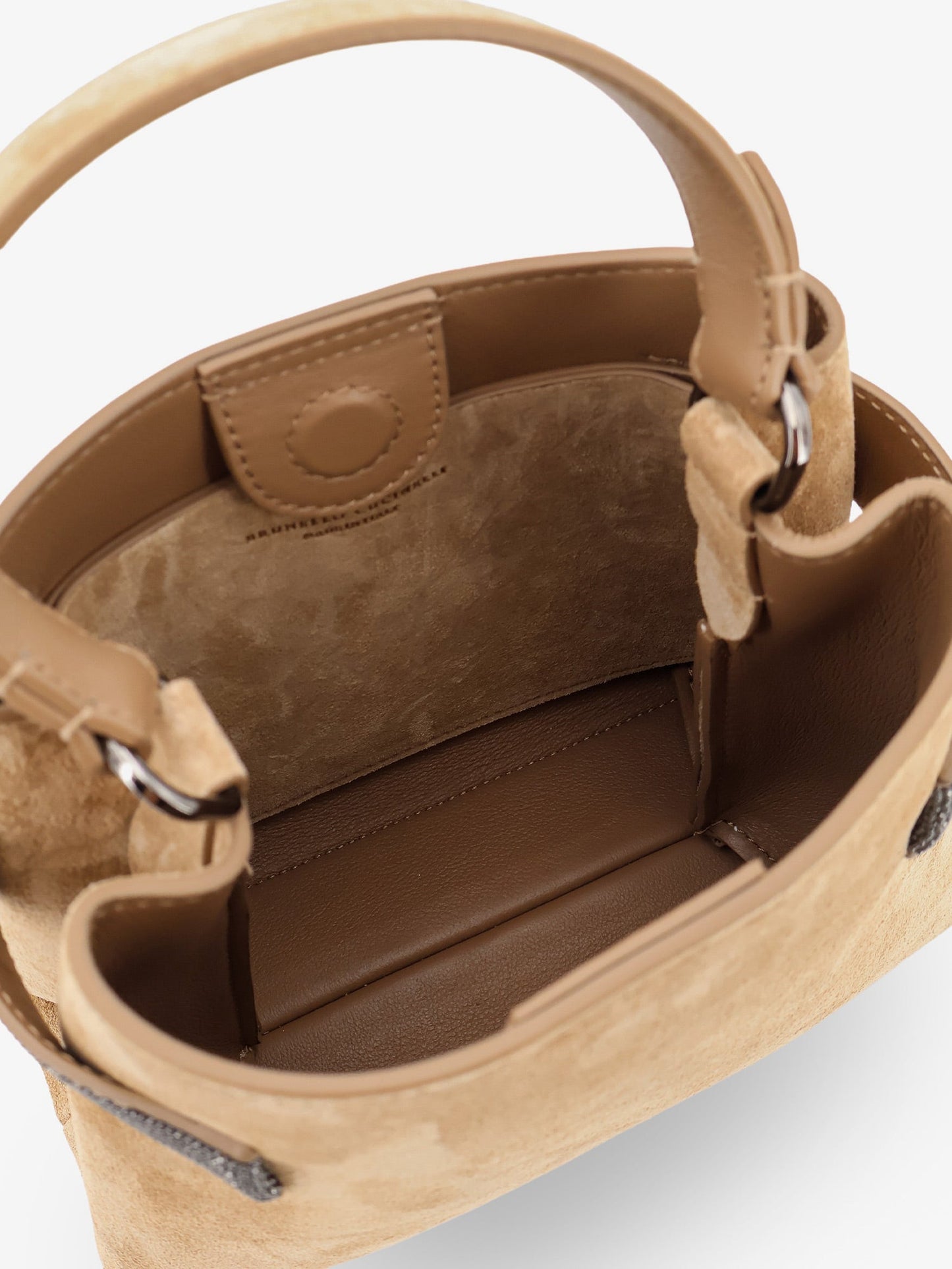 Brunello Cucinelli Women Suede Shoulder Bag With Monili Detail BRUNELLO CUCINELLI