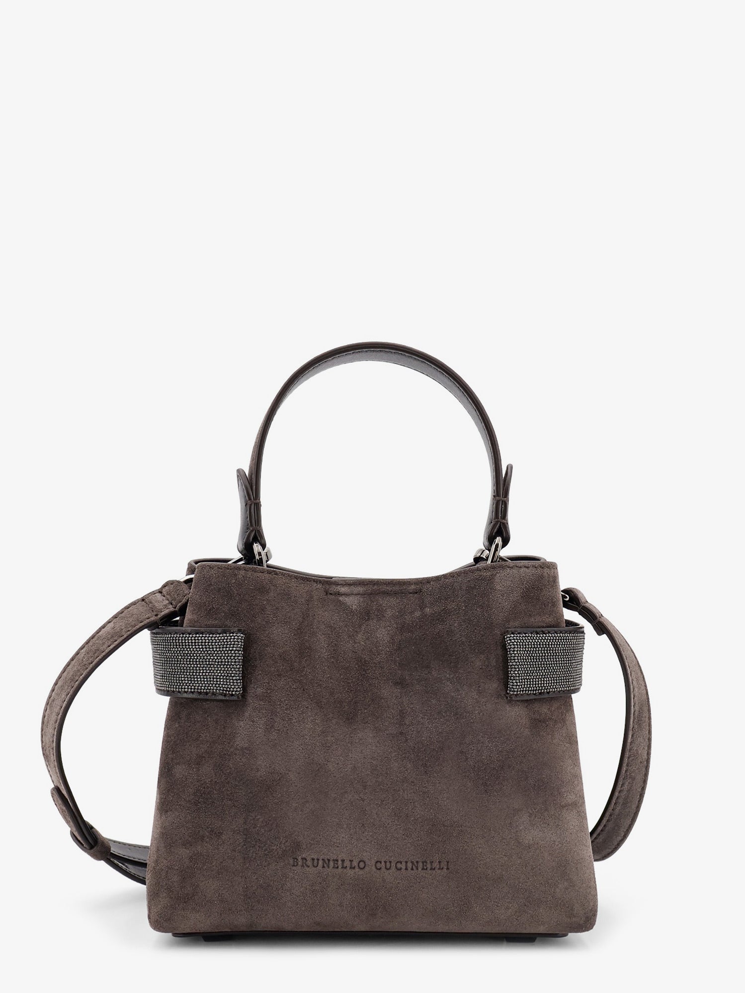 Brunello Cucinelli Women Suede Crossbody Bag With Monili Detail BRUNELLO CUCINELLI