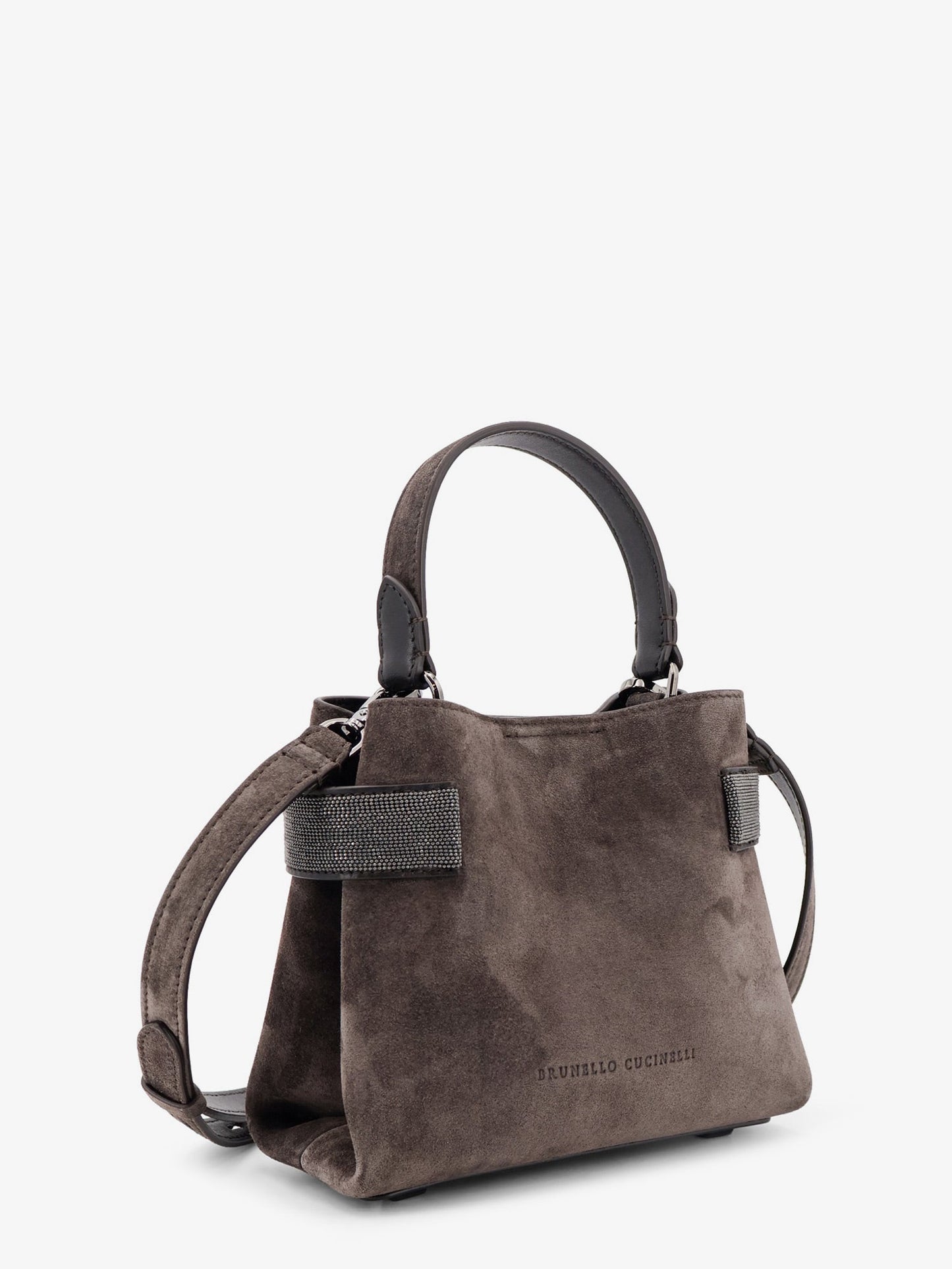 Brunello Cucinelli Women Suede Crossbody Bag With Monili Detail BRUNELLO CUCINELLI