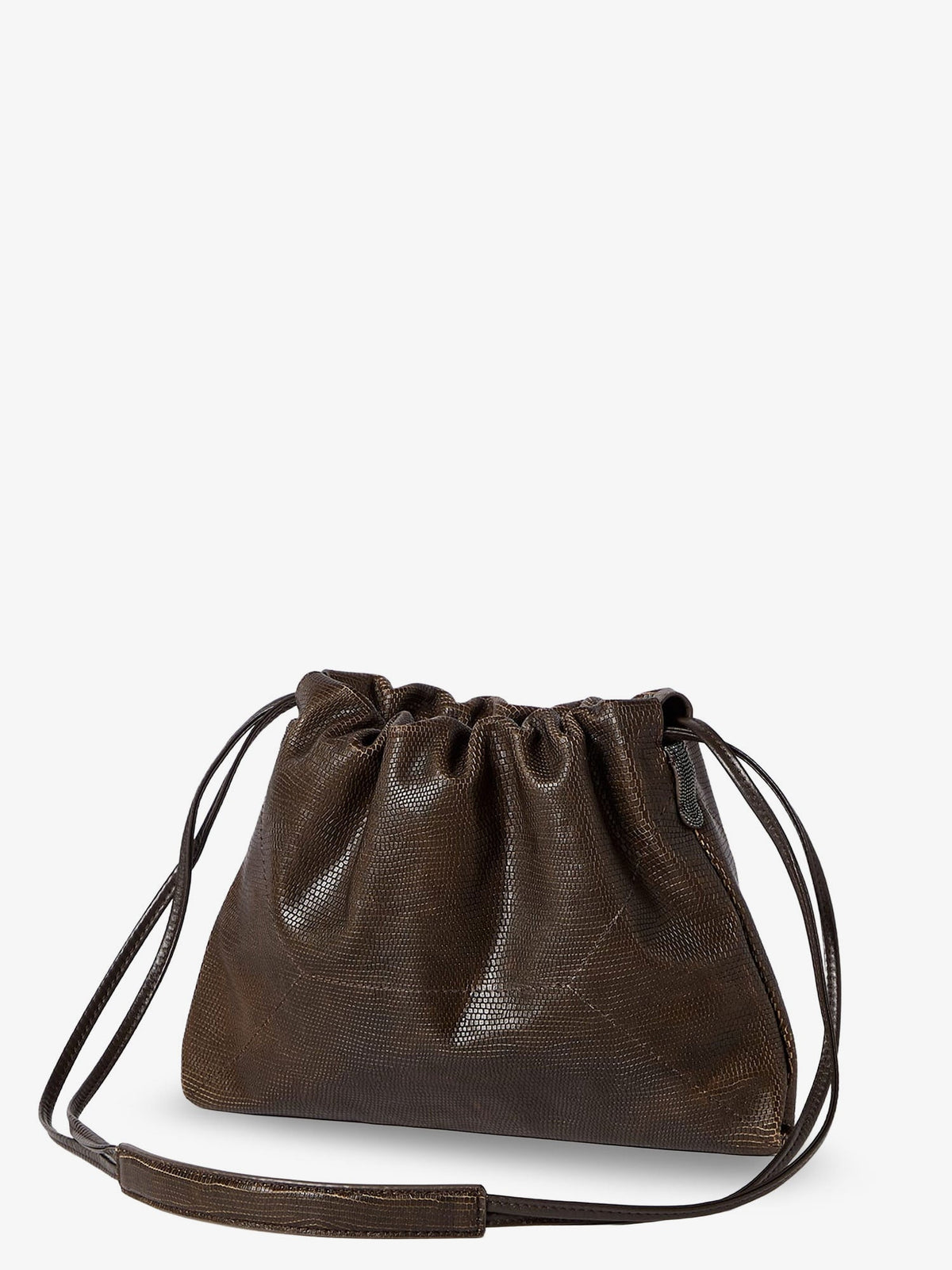 Brunello Cucinelli Women Reptile Print Leather Crossbody Bag BRUNELLO CUCINELLI