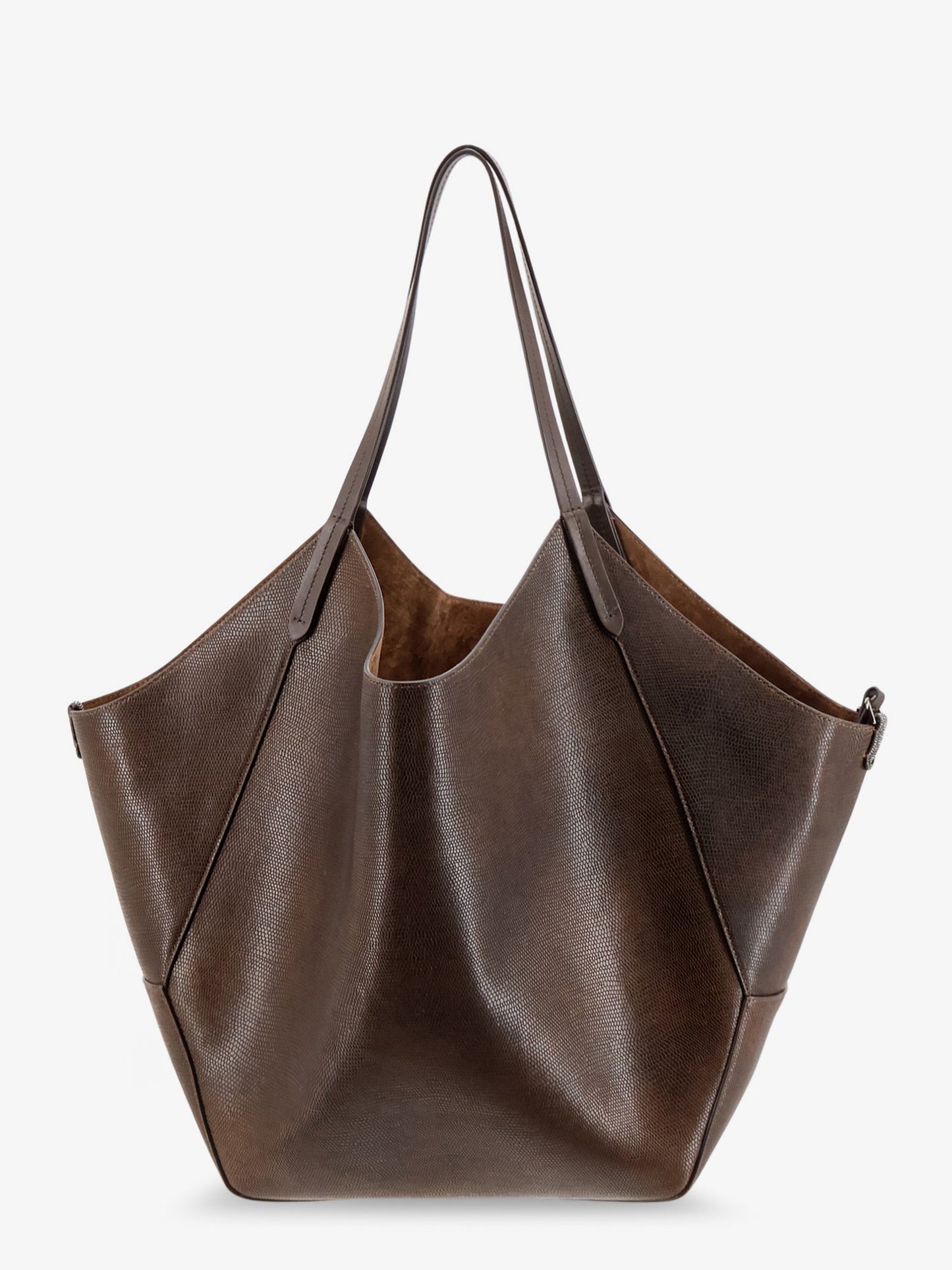 Brunello Cucinelli Women Leather Shopping Bag With Side Monili Detail BRUNELLO CUCINELLI