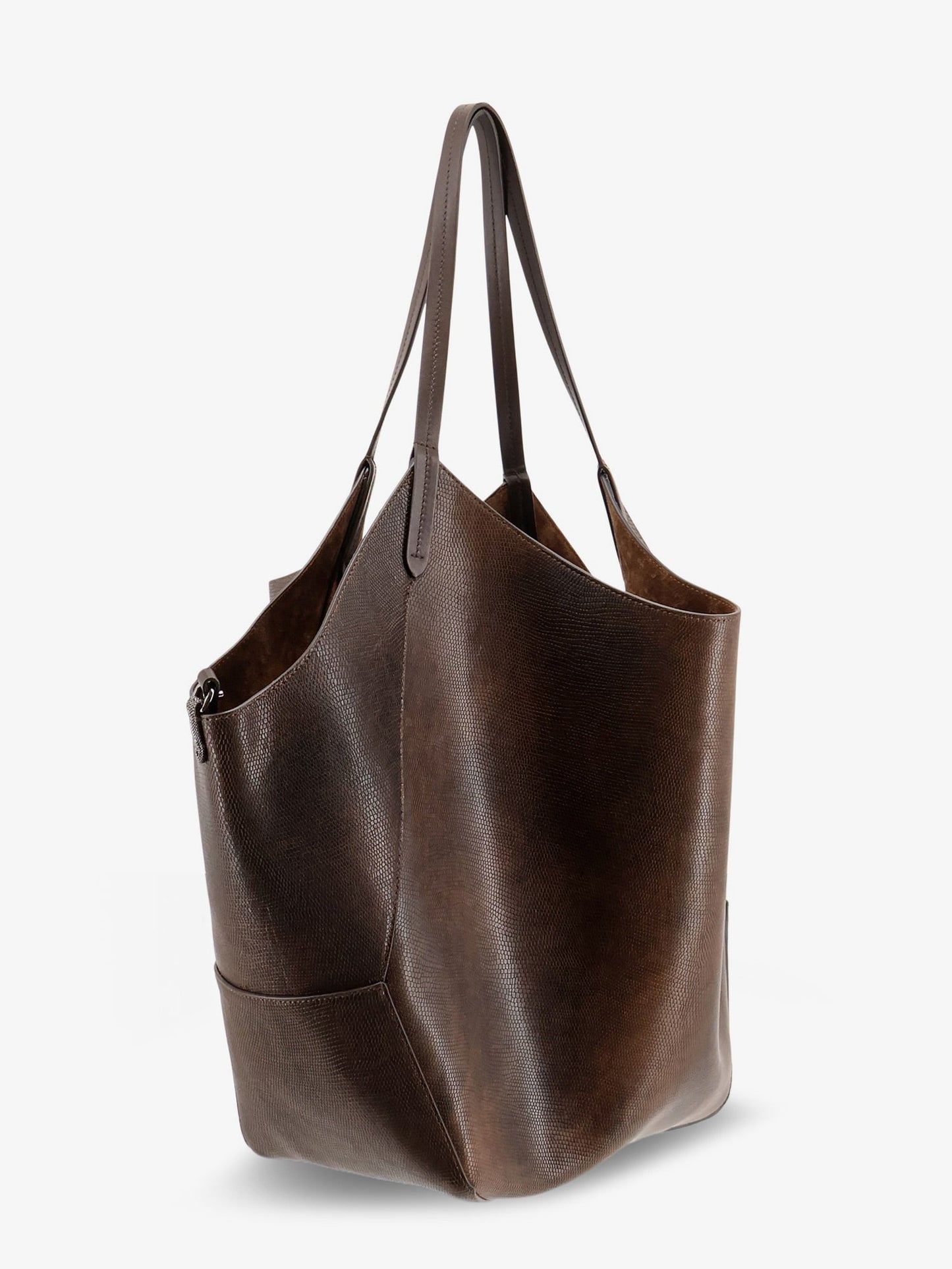 Brunello Cucinelli Women Leather Shopping Bag With Side Monili Detail BRUNELLO CUCINELLI