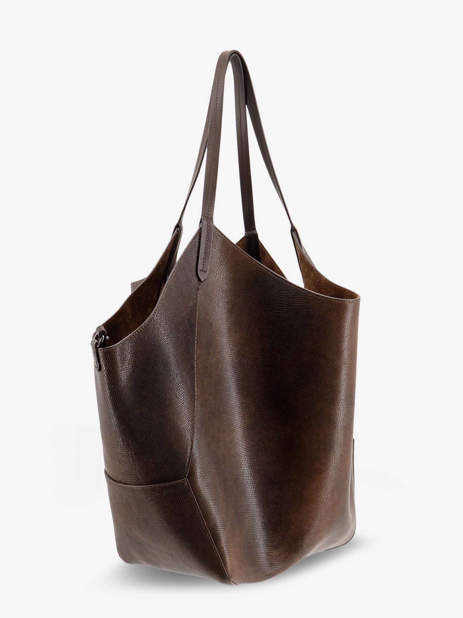 Brunello Cucinelli Women Leather Shopping Bag With Side Monili Detail BRUNELLO CUCINELLI