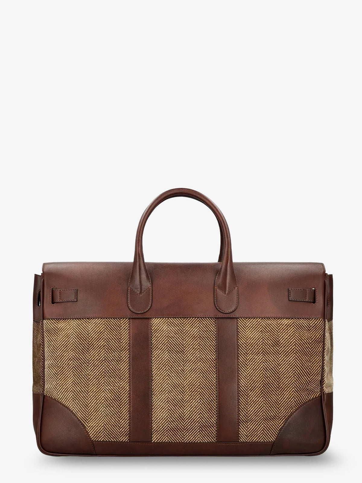 Brunello Cucinelli Men Country Leather Bag With Chevron Pattern BRUNELLO CUCINELLI