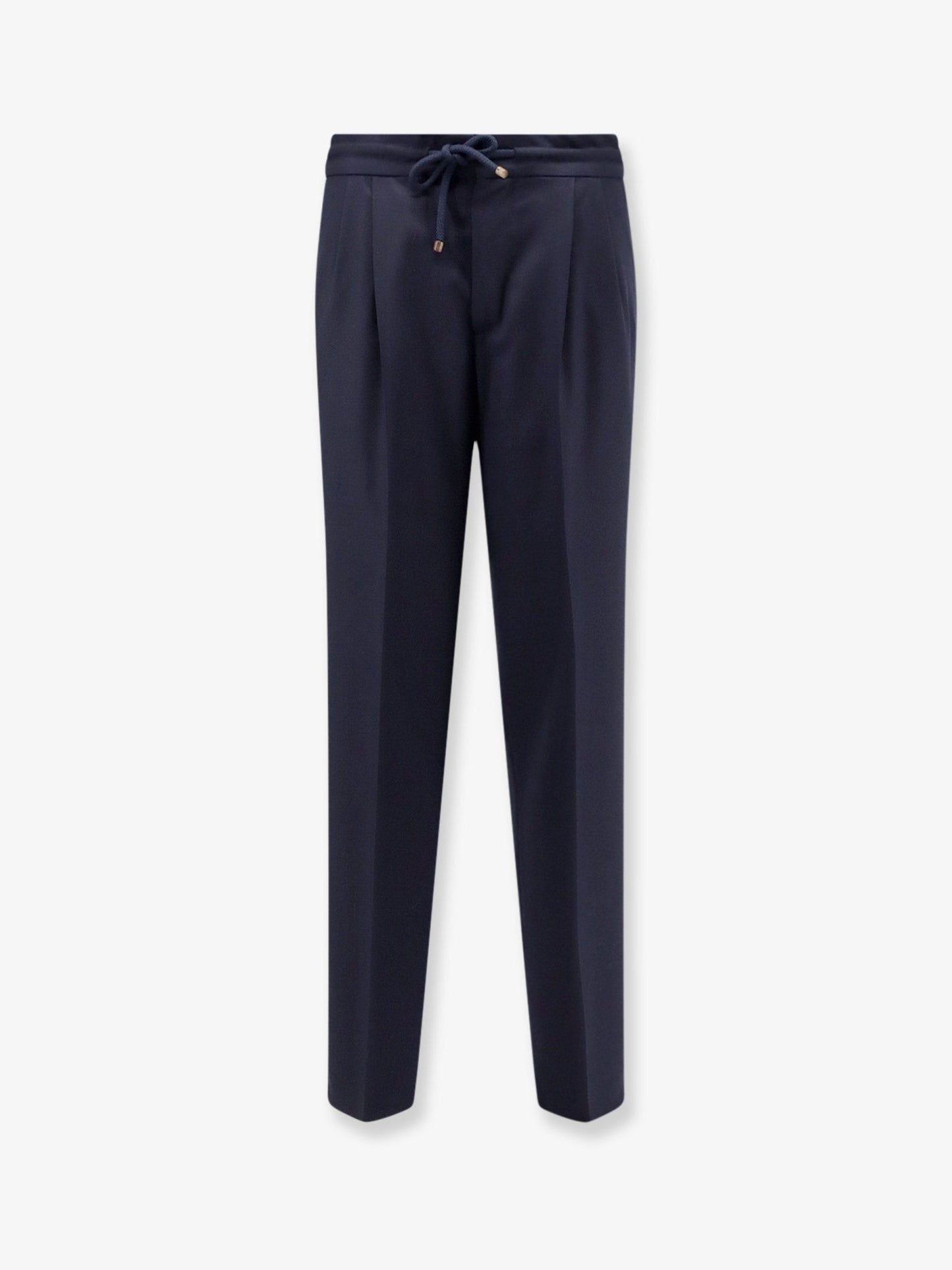 Brunello Cucinelli Men Virgin Wool Trousers With Adjustable Drawstring BRUNELLO CUCINELLI