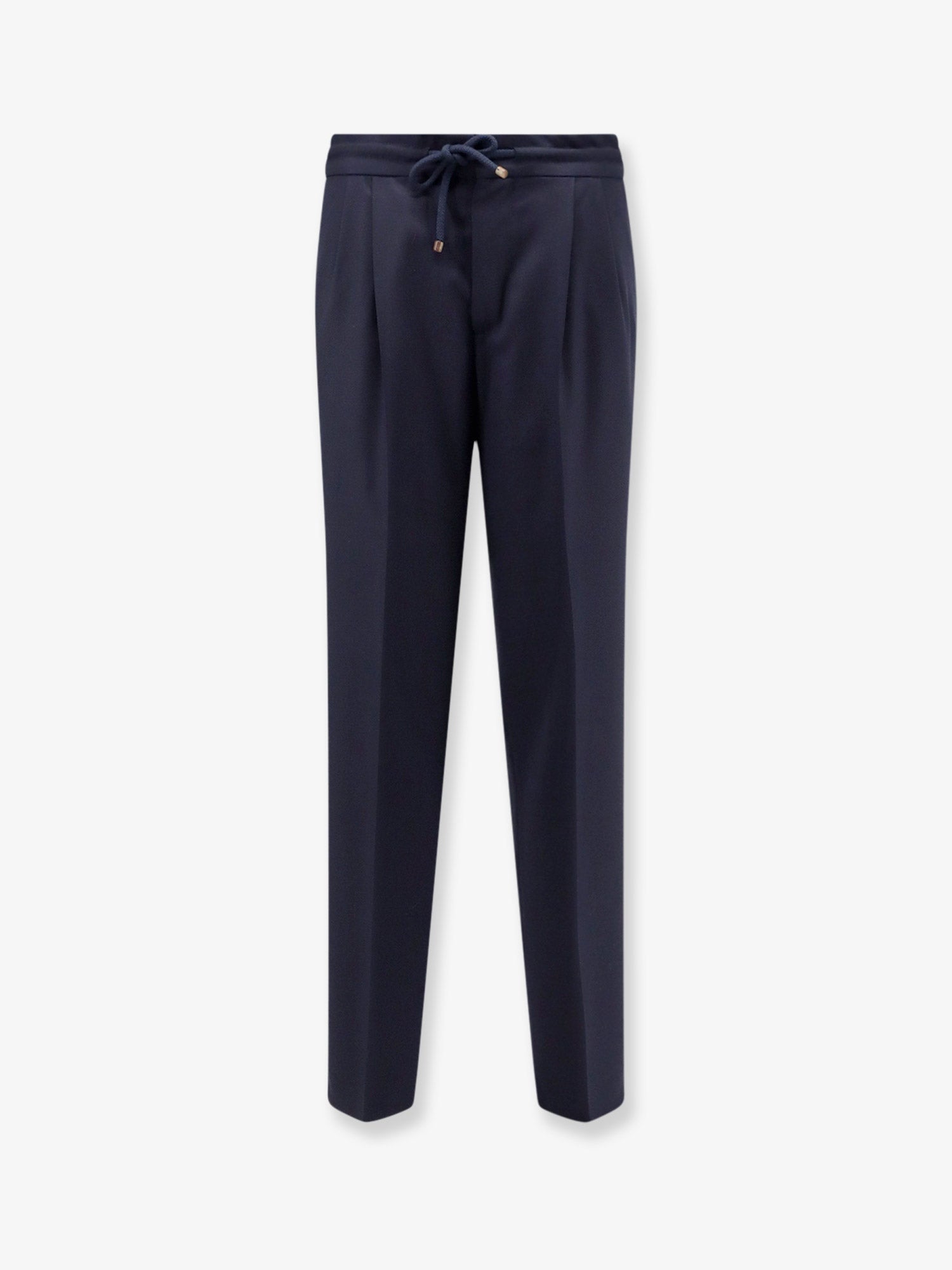 Brunello Cucinelli Men Virgin Wool Trousers With Adjustable Drawstring BRUNELLO CUCINELLI