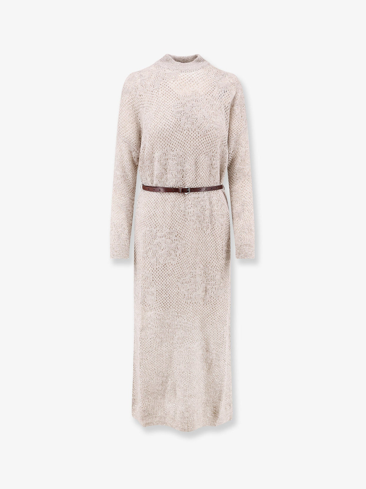 Brunello Cucinelli Women Mohair And Wool Blend Long Dress With All-Over Dazzling Detail BRUNELLO CUCINELLI