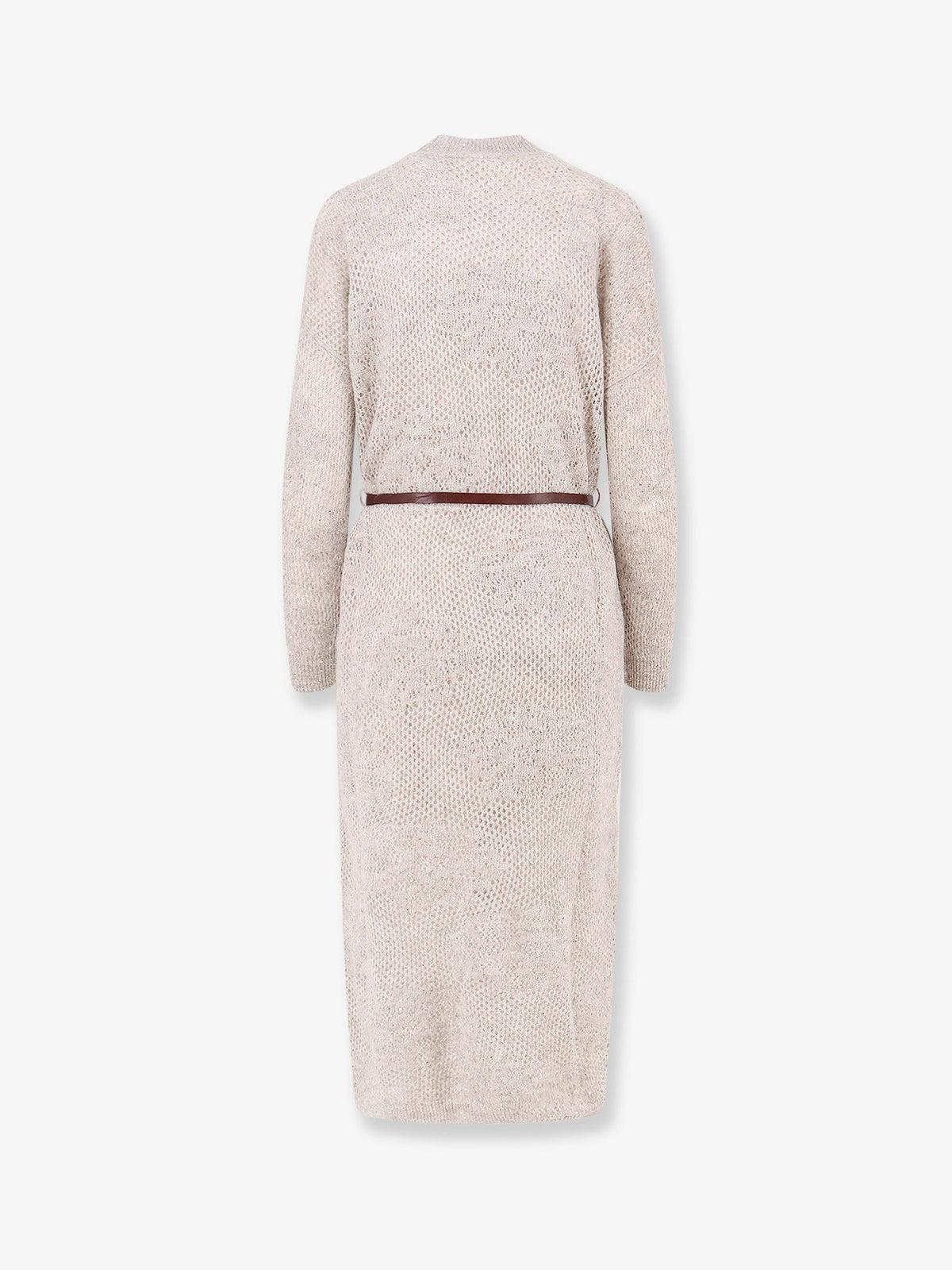 Brunello Cucinelli Women Mohair And Wool Blend Long Dress With All-Over Dazzling Detail BRUNELLO CUCINELLI