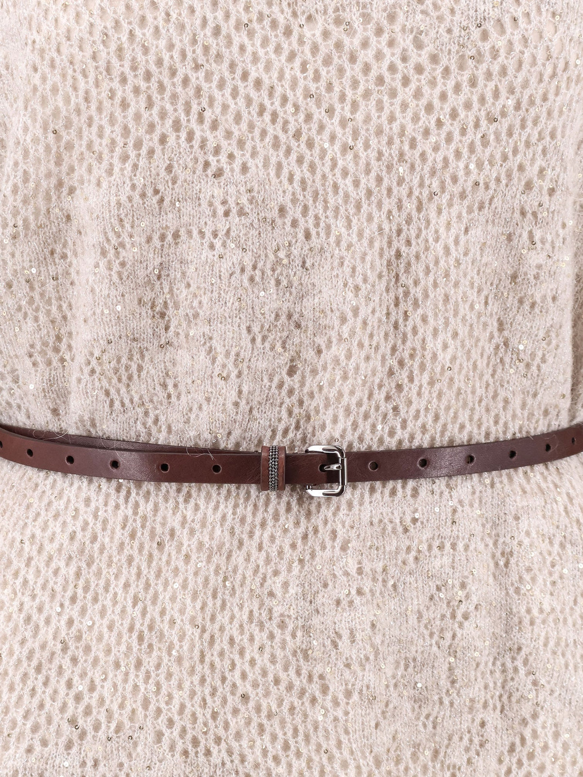 Brunello Cucinelli Women Mohair And Wool Blend Long Dress With All-Over Dazzling Detail BRUNELLO CUCINELLI