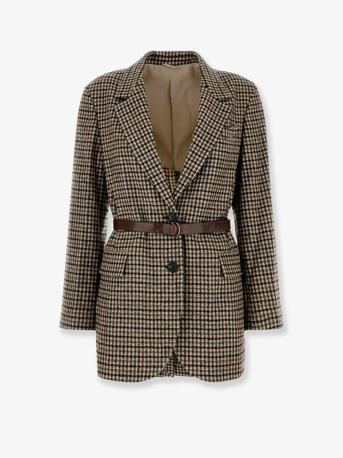 Brunello Cucinelli Women Madras Blazer With Belt BRUNELLO CUCINELLI