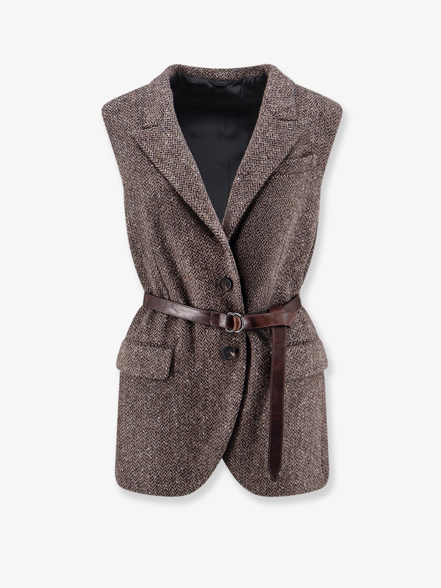 Brunello Cucinelli Women Sleeveless Blazer With Belt BRUNELLO CUCINELLI