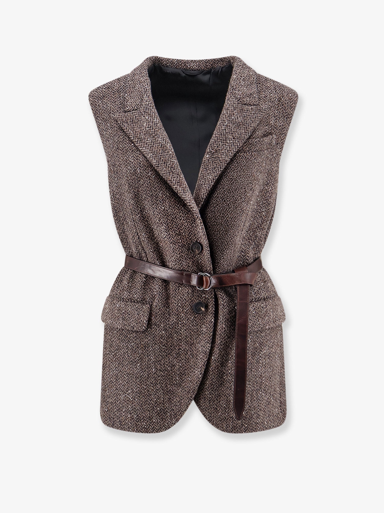 Brunello Cucinelli Women Sleeveless Blazer With Belt BRUNELLO CUCINELLI
