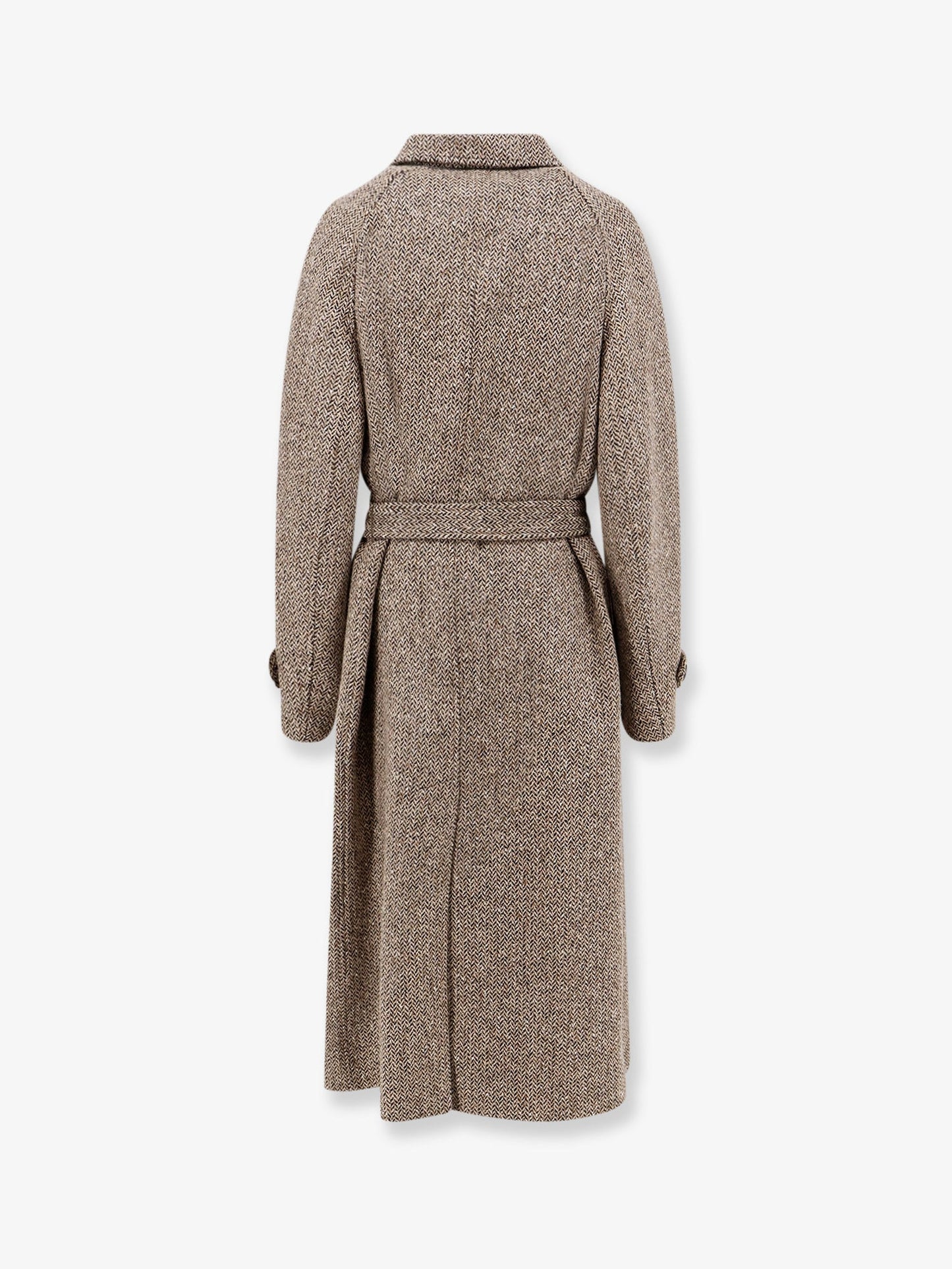 Brunello Cucinelli Women Herringbone Coat With Monili Detail BRUNELLO CUCINELLI