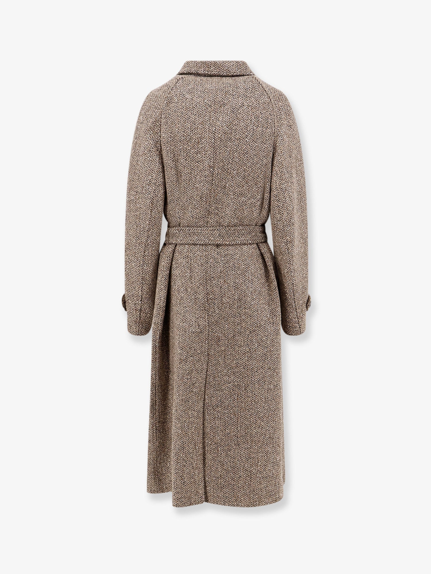 Brunello Cucinelli Women Herringbone Coat With Monili Detail BRUNELLO CUCINELLI