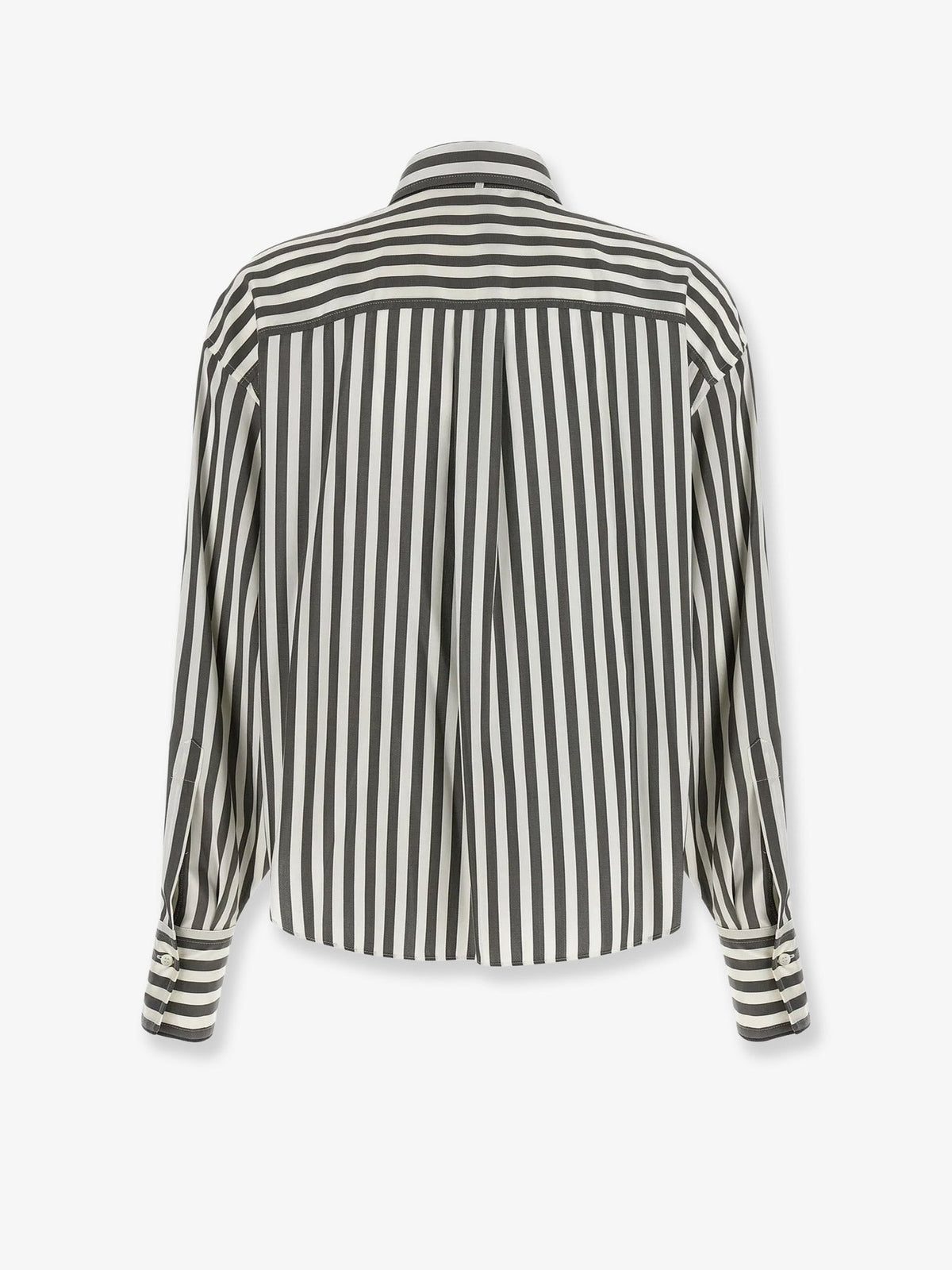 Brunello Cucinelli Women Striped Silk Shirt With Foulard BRUNELLO CUCINELLI