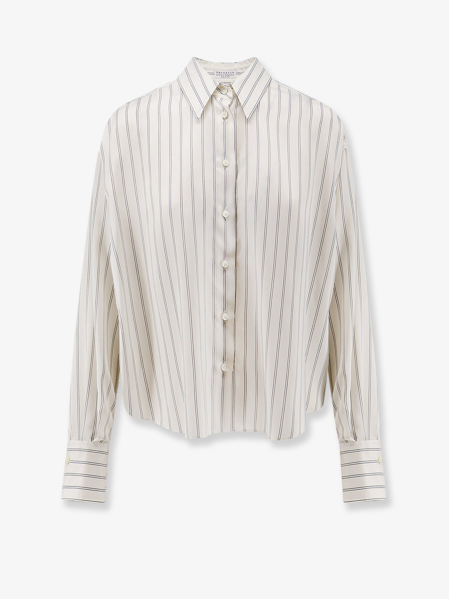 Brunello Cucinelli Women Striped Silk Shirt BRUNELLO CUCINELLI
