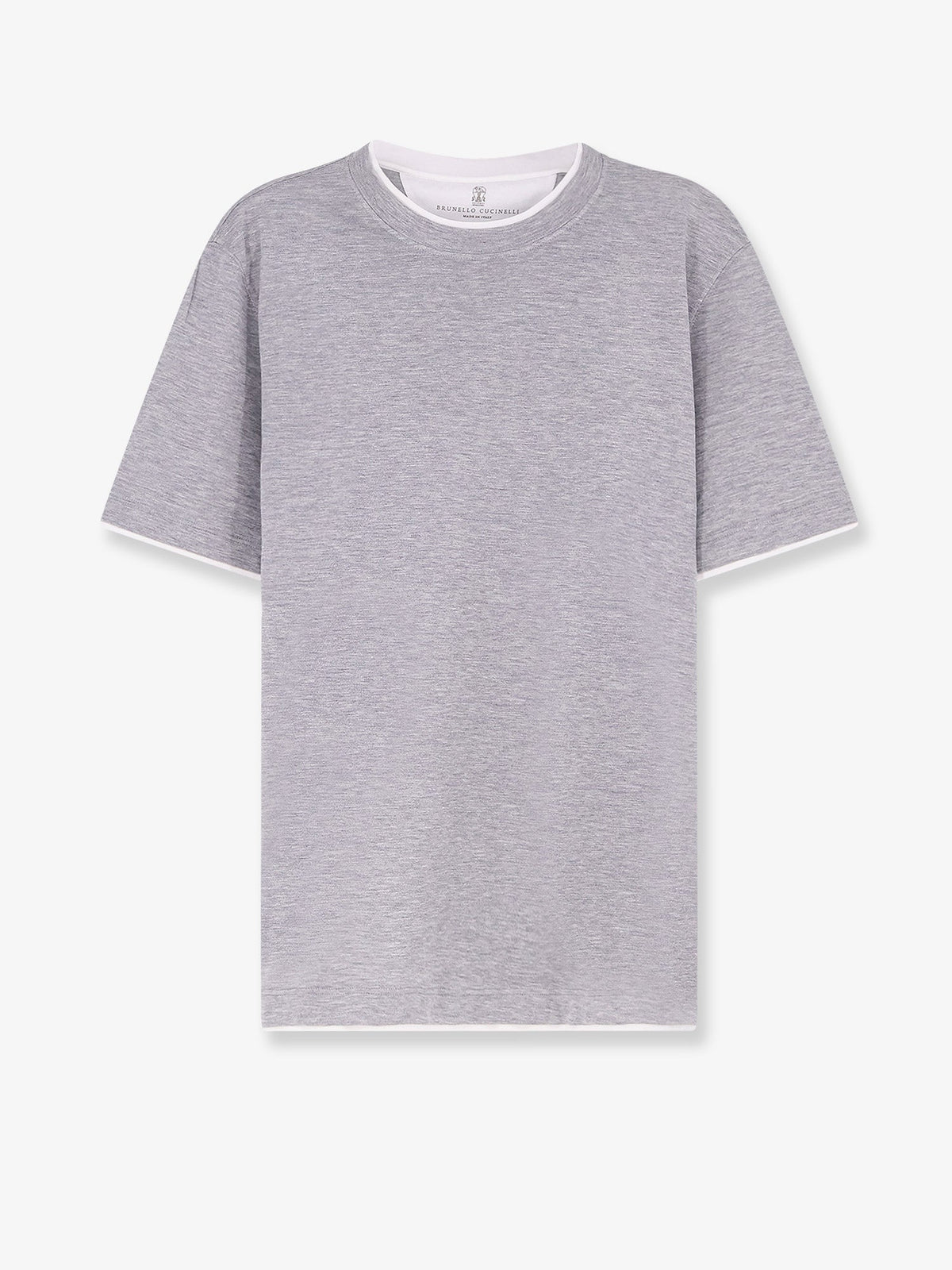 Brunello Cucinelli Men Silk And Cotton Blend T-Shirt BRUNELLO CUCINELLI