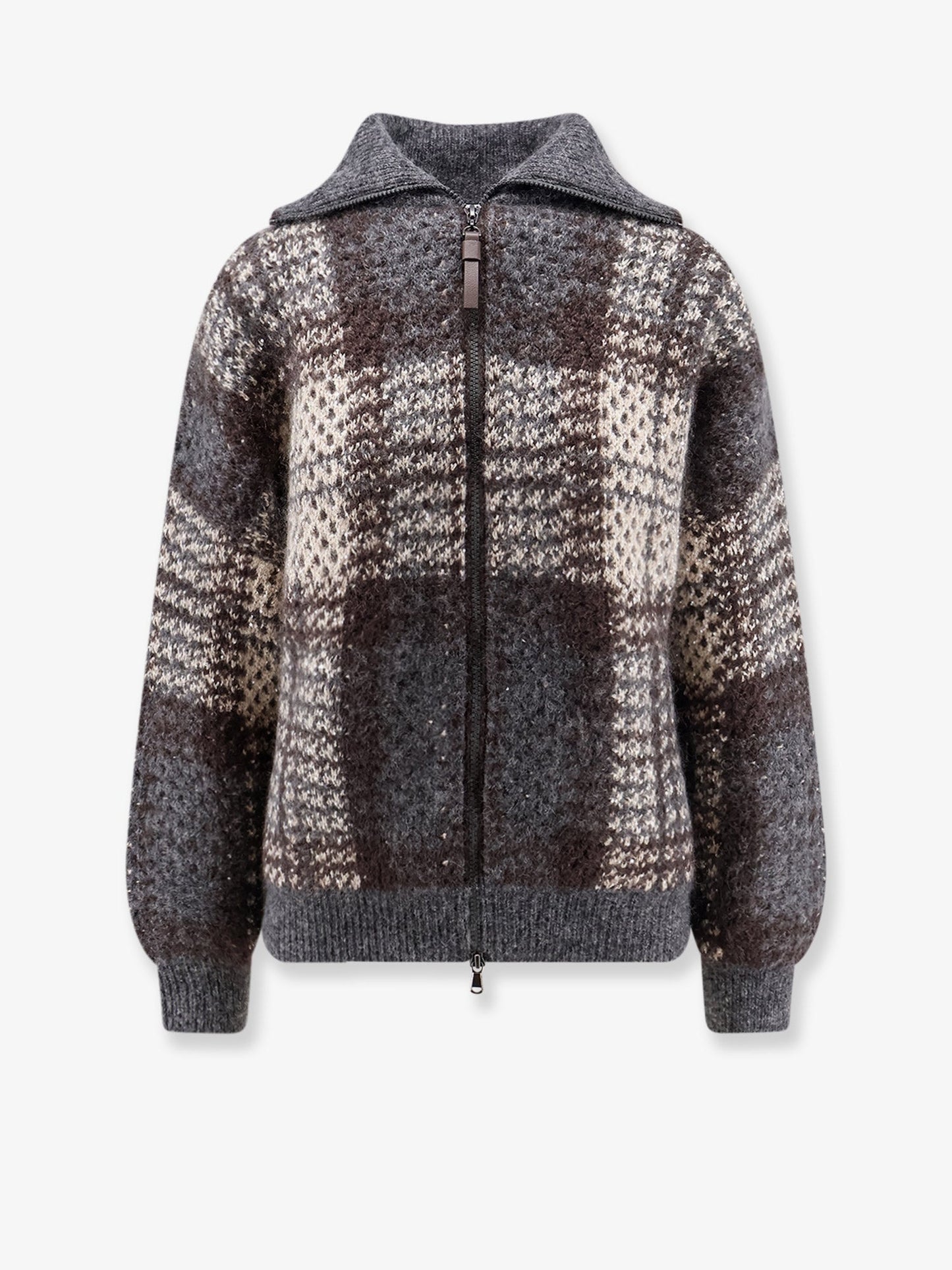 Brunello Cucinelli Women Cardigan With Intarsia And Micro-Sequin Embroidery BRUNELLO CUCINELLI