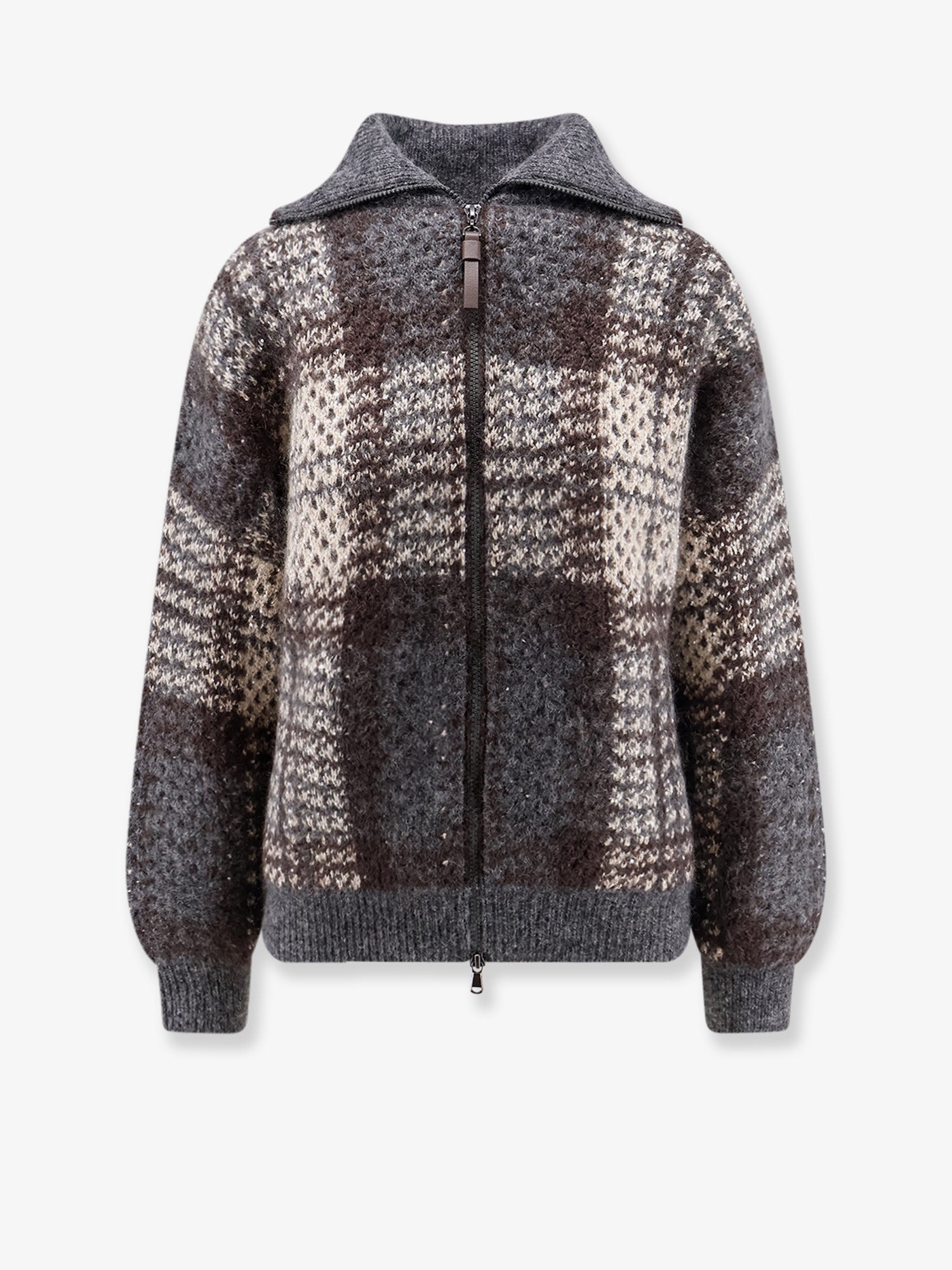 Brunello Cucinelli Women Cardigan With Intarsia And Micro-Sequin Embroidery BRUNELLO CUCINELLI