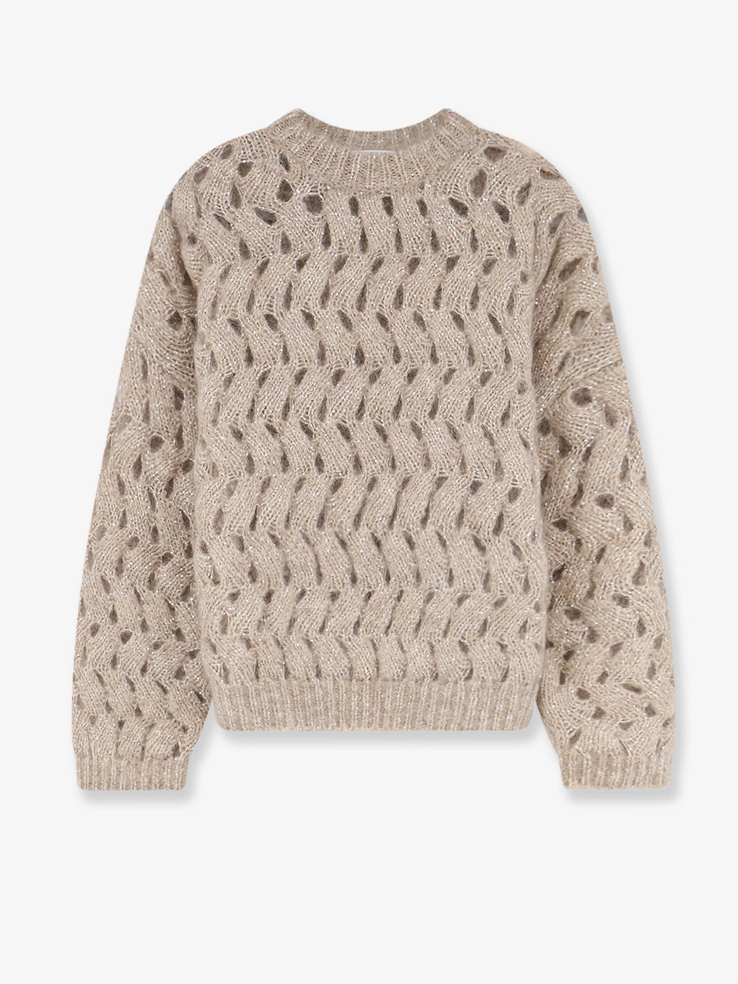 Brunello Cucinelli Women Perforated Sweater With Micro Sequins BRUNELLO CUCINELLI