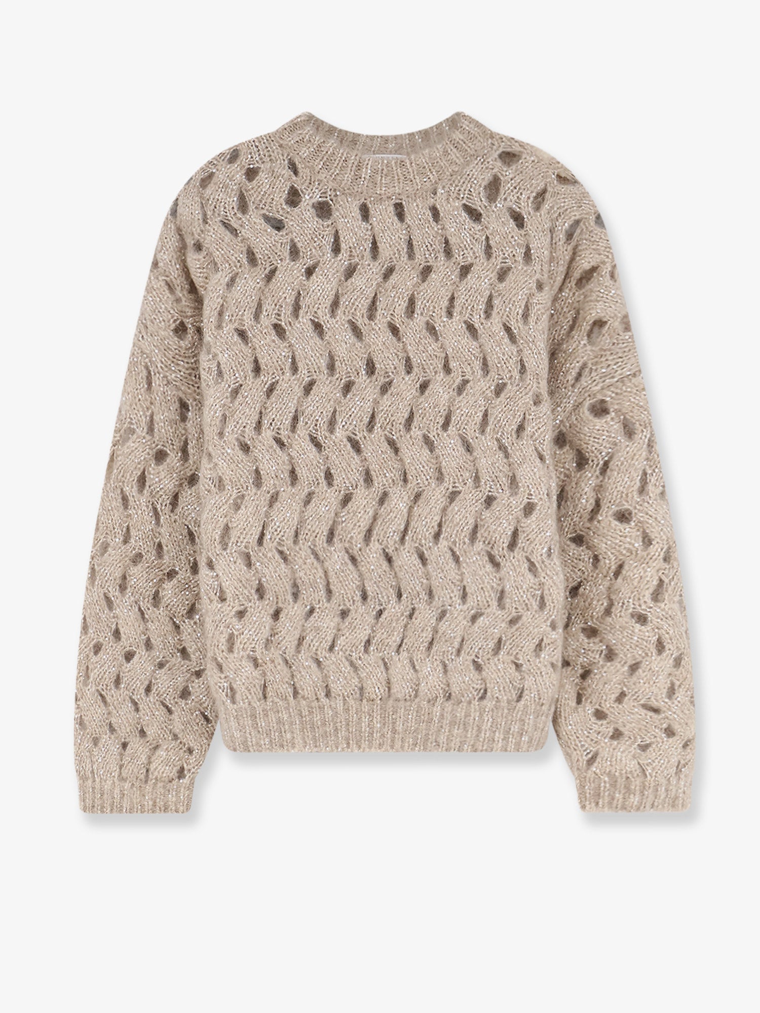 Brunello Cucinelli Women Perforated Sweater With Micro Sequins BRUNELLO CUCINELLI