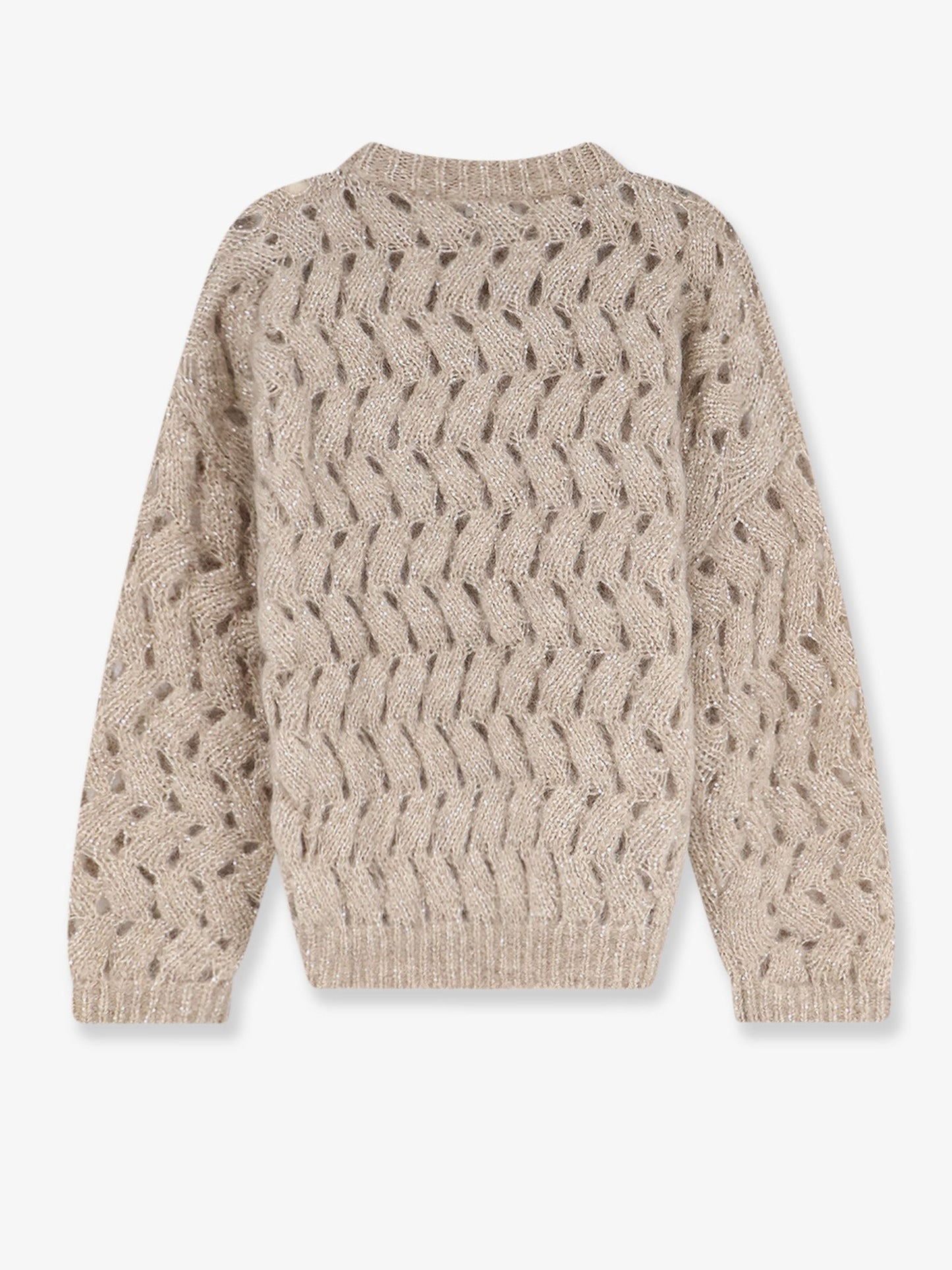 Brunello Cucinelli Women Perforated Sweater With Micro Sequins BRUNELLO CUCINELLI