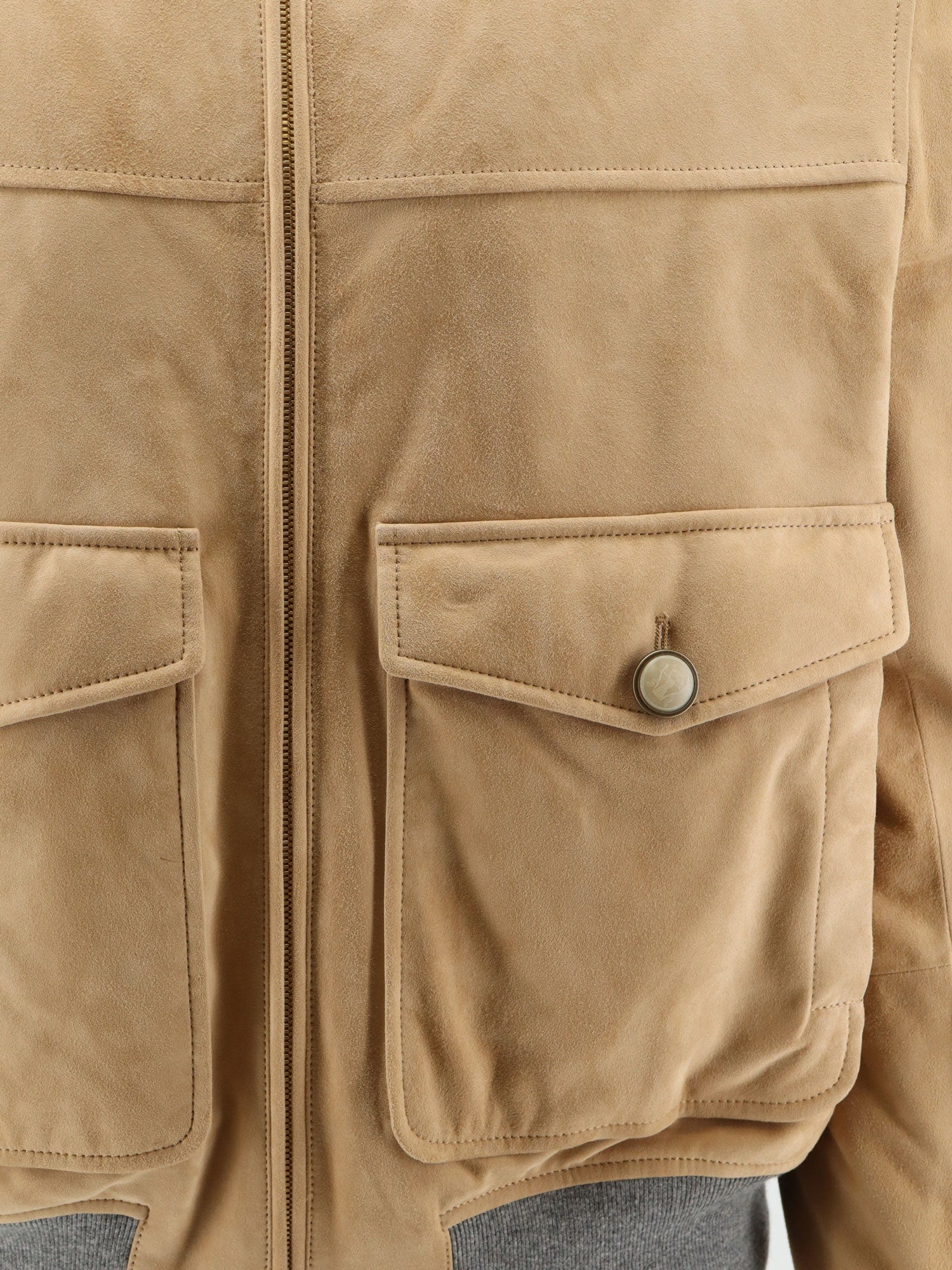 Brunello Cucinelli Men Padded Suede Jacket BRUNELLO CUCINELLI