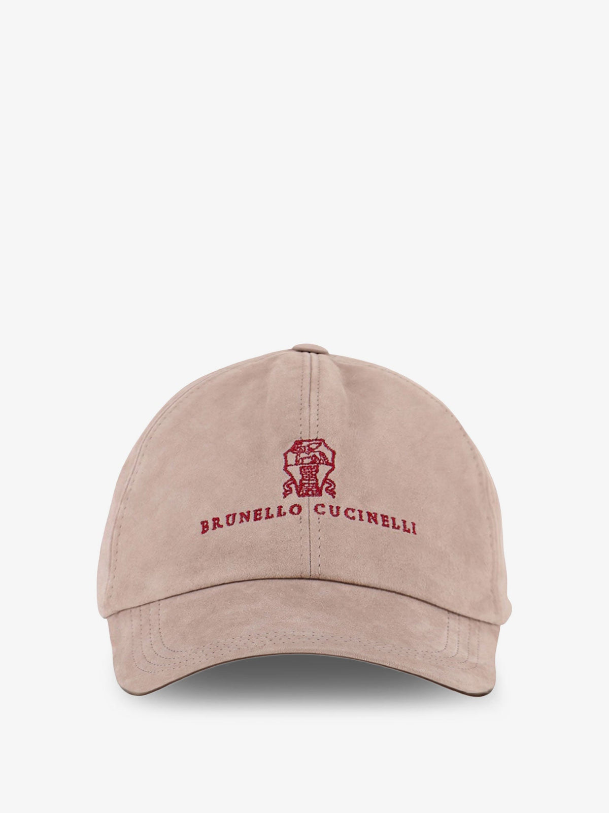 Brunello Cucinelli Men Suede Hat With Embroidered Logo On The Front BRUNELLO CUCINELLI