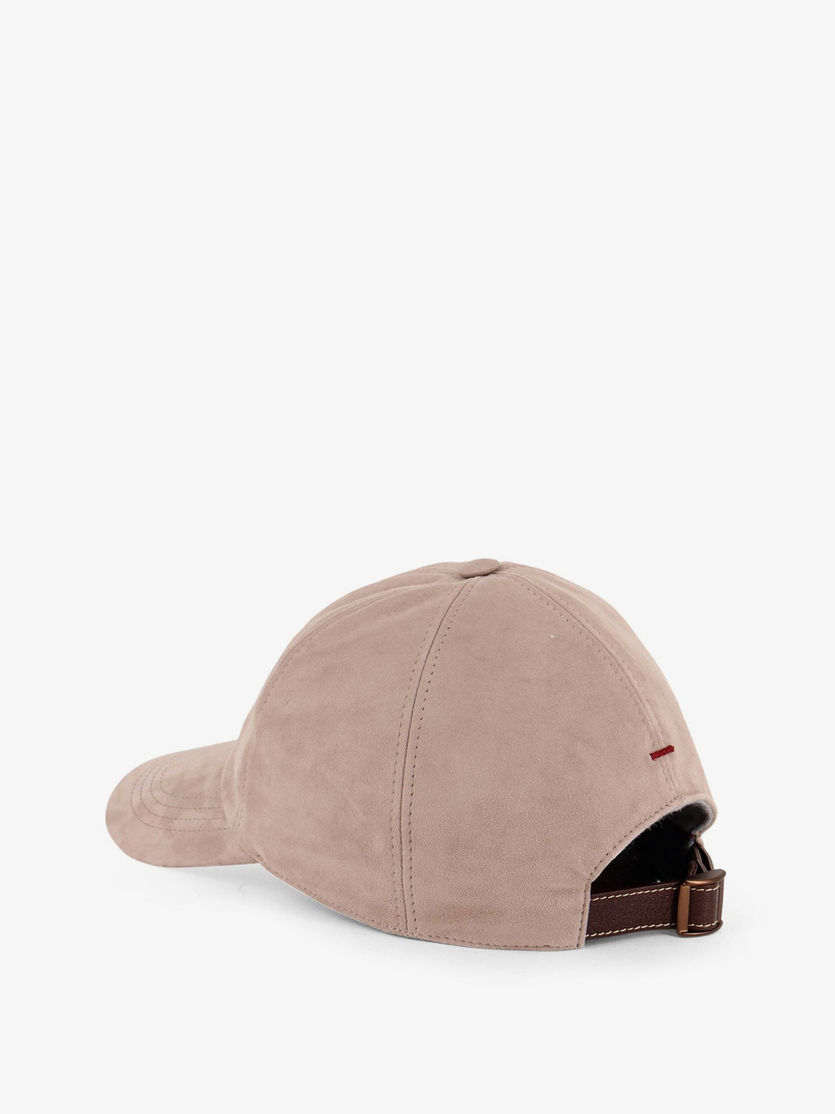 Brunello Cucinelli Men Suede Hat With Embroidered Logo On The Front BRUNELLO CUCINELLI