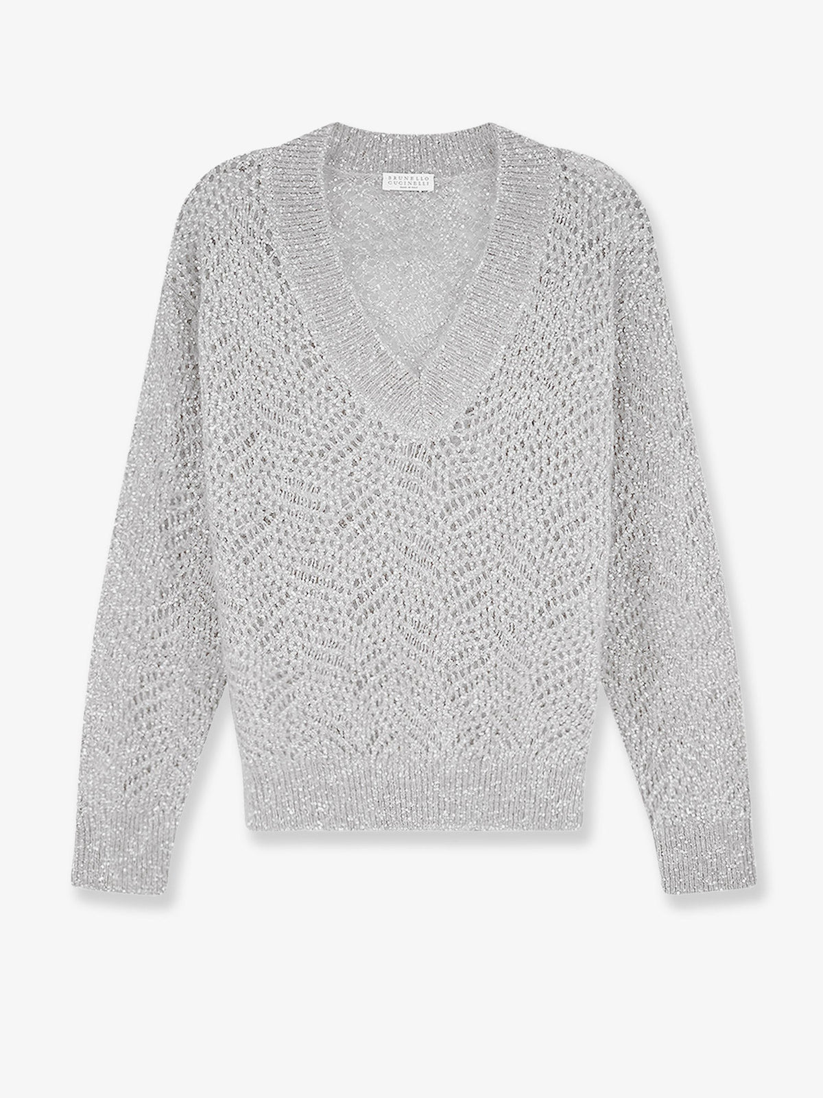 Brunello Cucinelli Women Mohair Blend Sweater With Dazzling Pattern BRUNELLO CUCINELLI
