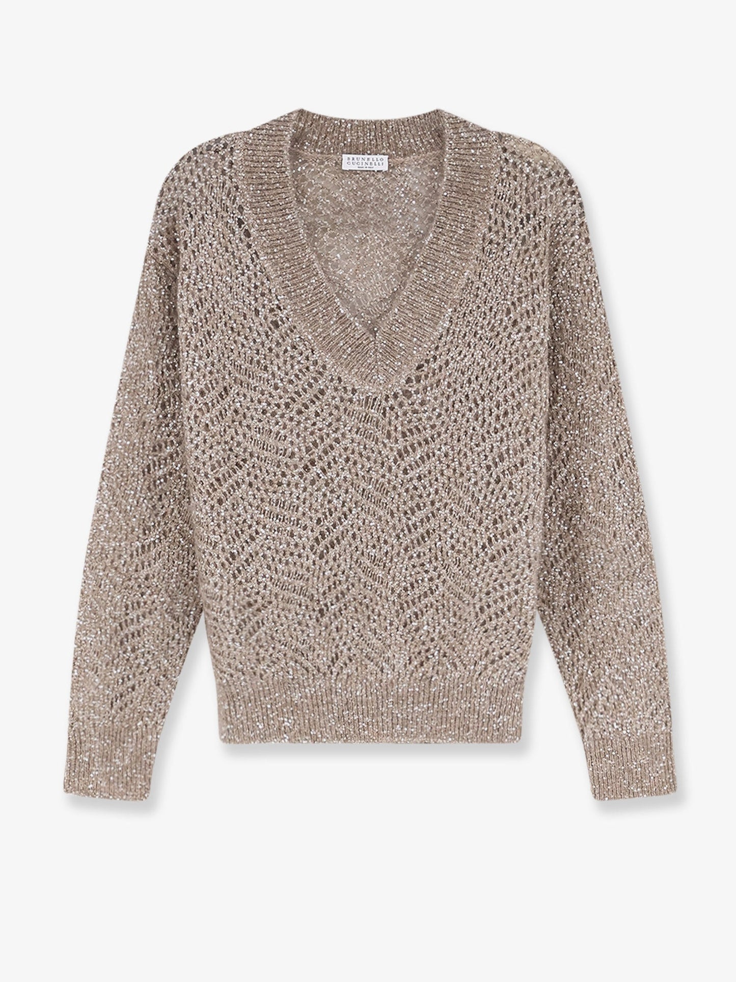 Brunello Cucinelli Women Mohair Blend Sweater With Dazzling Pattern BRUNELLO CUCINELLI