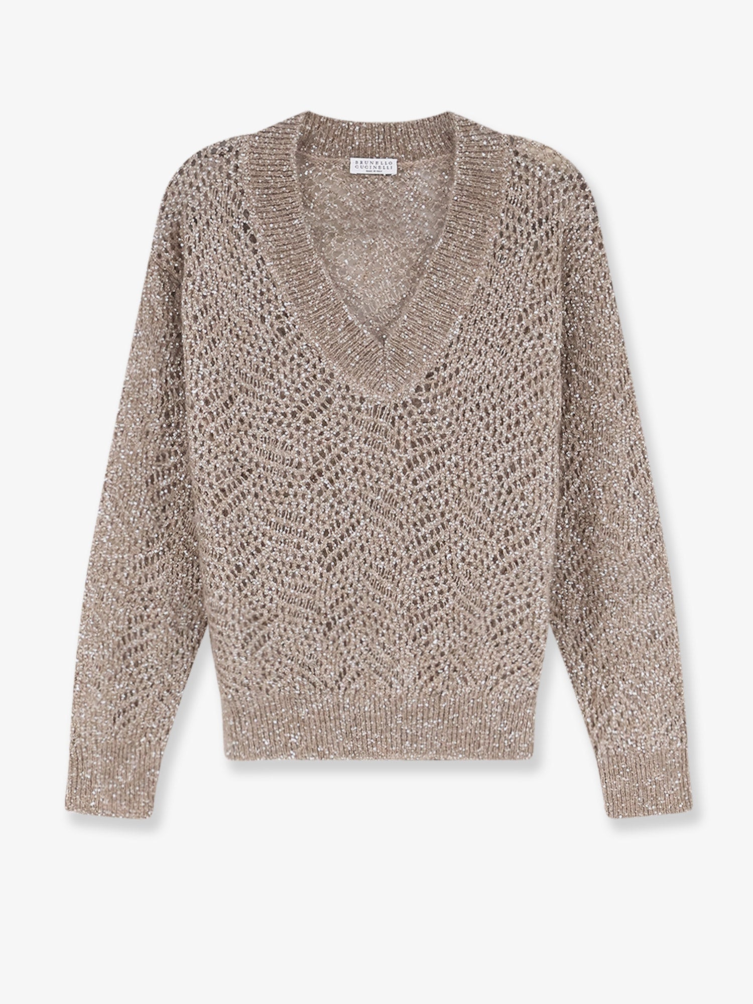 Brunello Cucinelli Women Mohair Blend Sweater With Dazzling Pattern BRUNELLO CUCINELLI