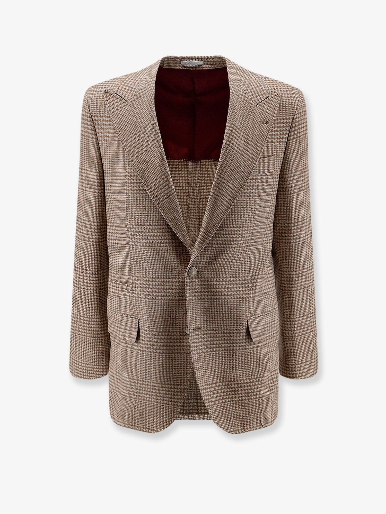 Brunello Cucinelli Men Single-Breasted Wool And Cashmere Blazer BRUNELLO CUCINELLI