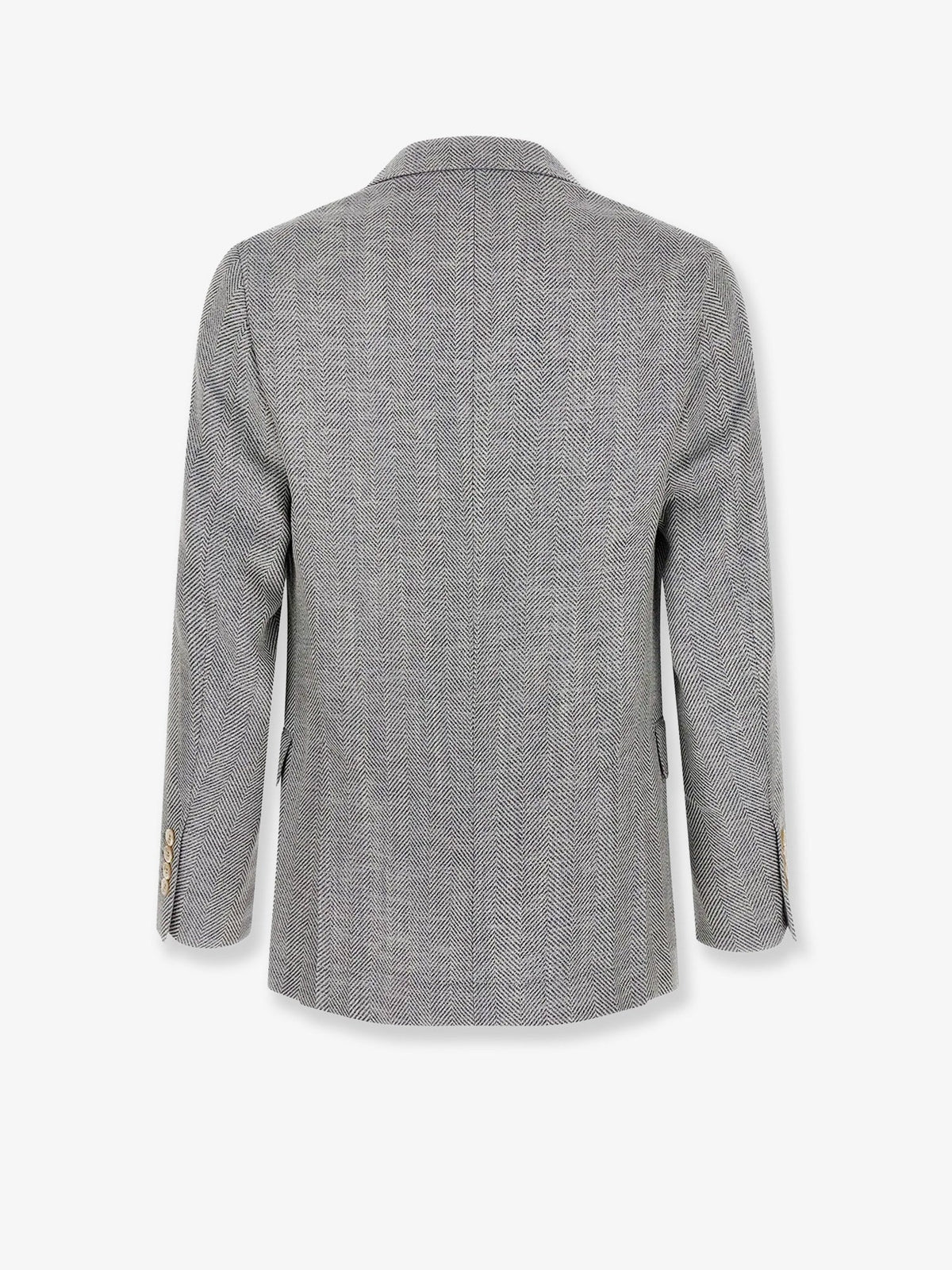Brunello Cucinelli Men Deconstructed Wool, Alpaca And Silk Chevron Blazer BRUNELLO CUCINELLI